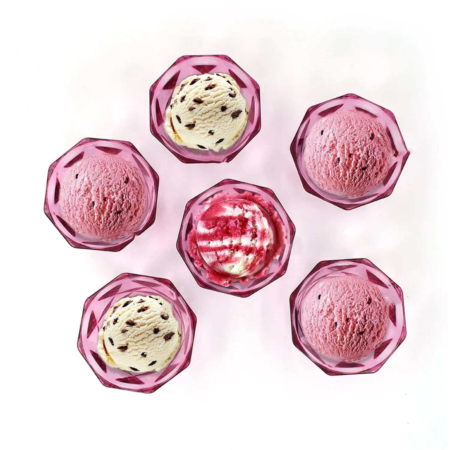 6pc Diamond shape ice cream bowl set - Image 8