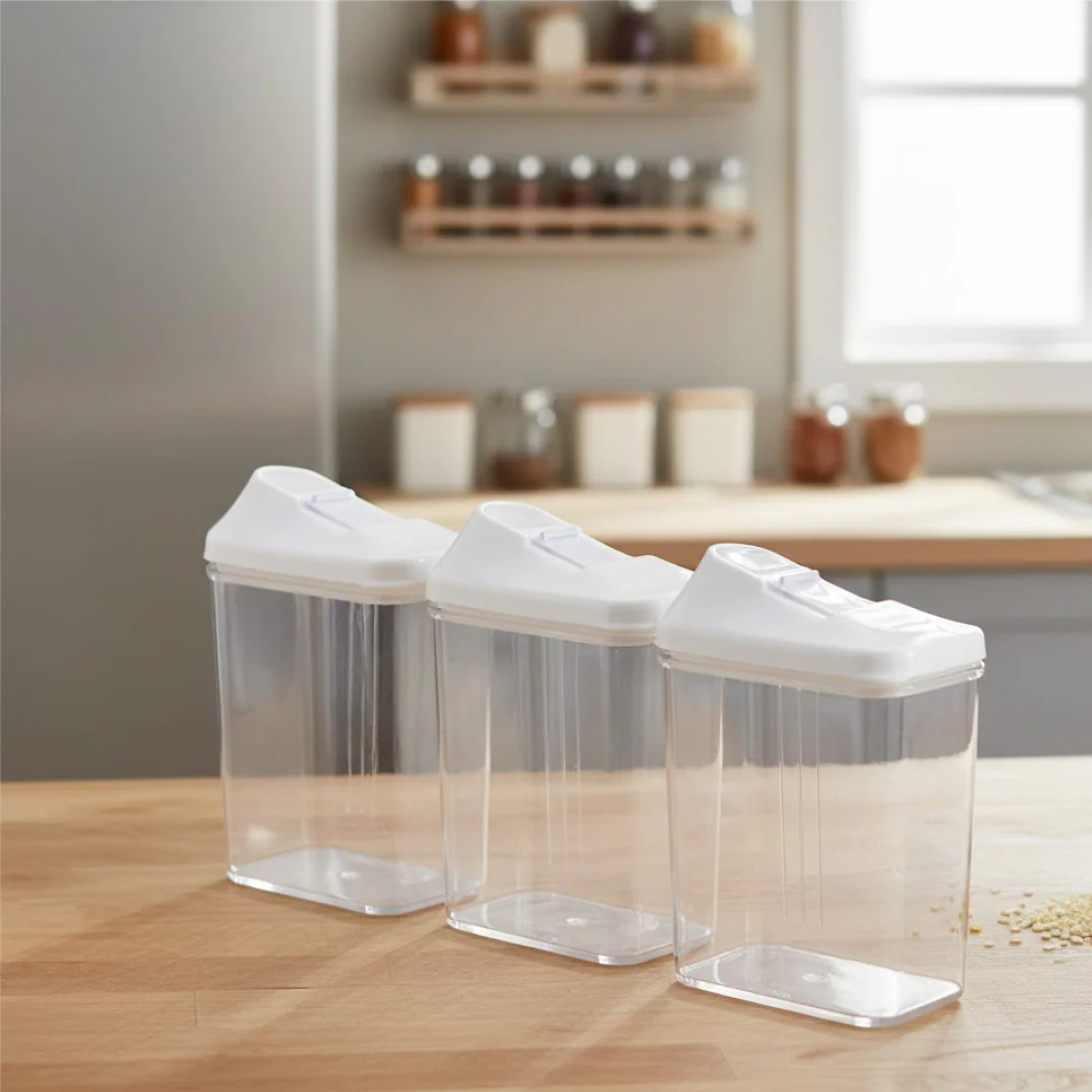 Kitchen Storage Jars & Container Set 3pc , Transparent Jar Set For home & Kitchen Use - Image 4