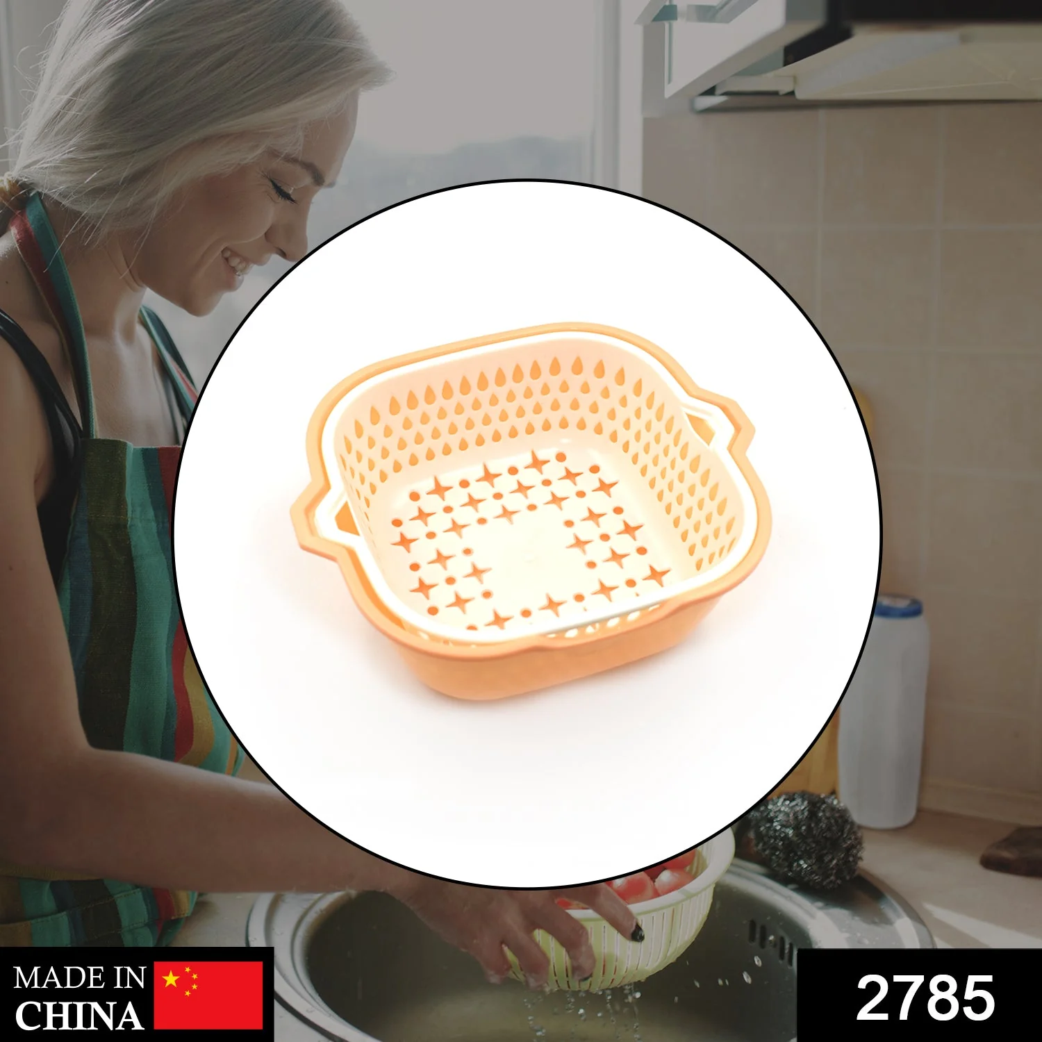2 In 1 Basket Strainer To Rinse Various Types Of Items Like Fruits, Vegetables Etc. - Image 2