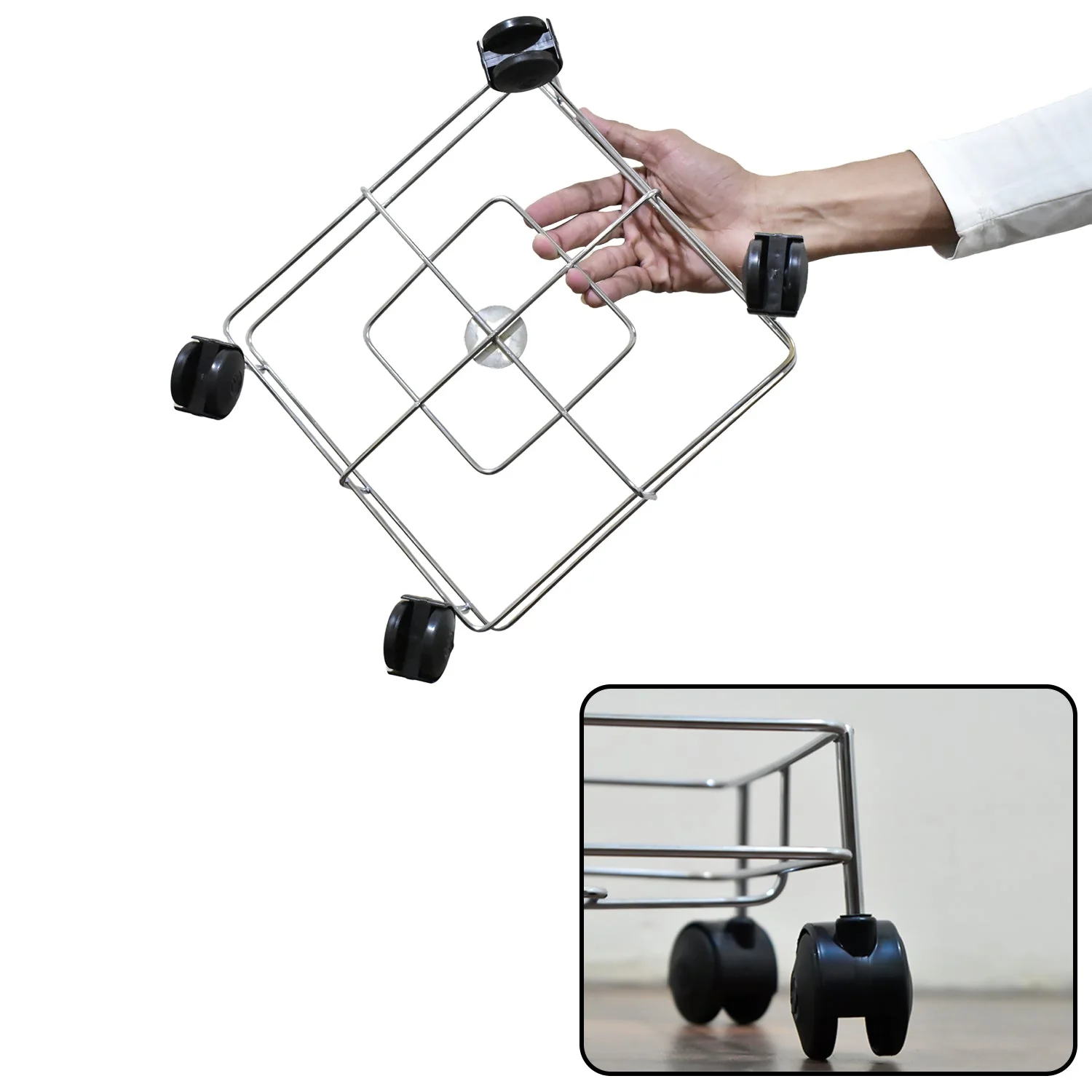 Ss Square Oil Stand For Carrying Oil Bottles And Jars Easily Without Any Problem - Image 7