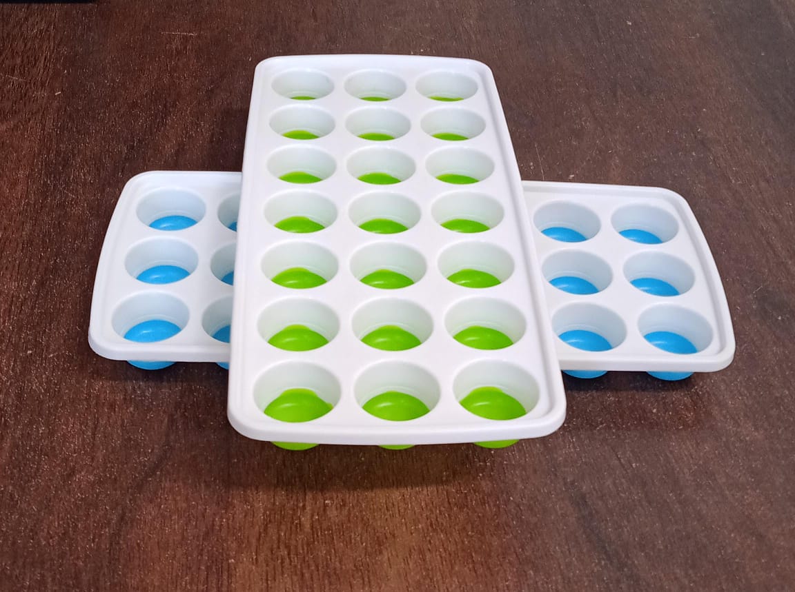 21 Cavity Up Ice Cube Trays-Easy Release Food  Grade  (2 Pc Set) - Image 7