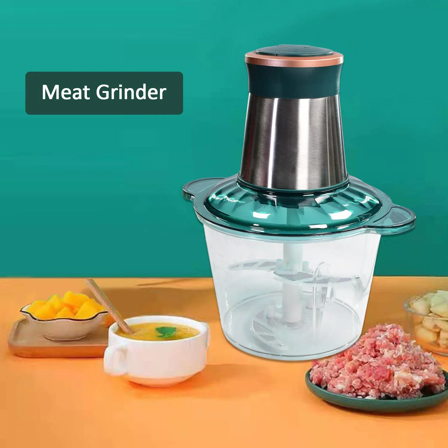 Stainless Steel Electric Meat Grinders with Bowl for Food Chopping Meat & Vegetable - Image 7