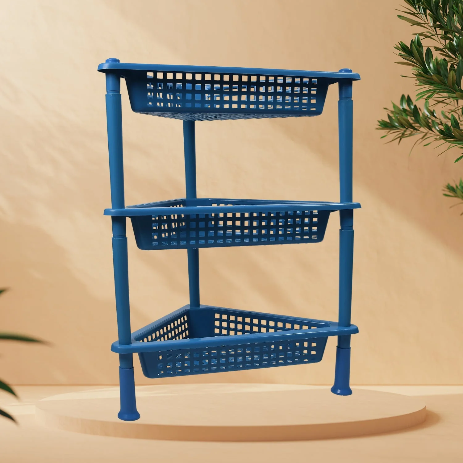 Triangle 3-Tier Plastic Storage Rack for Kitchen, Bathroom & Office - Image 7