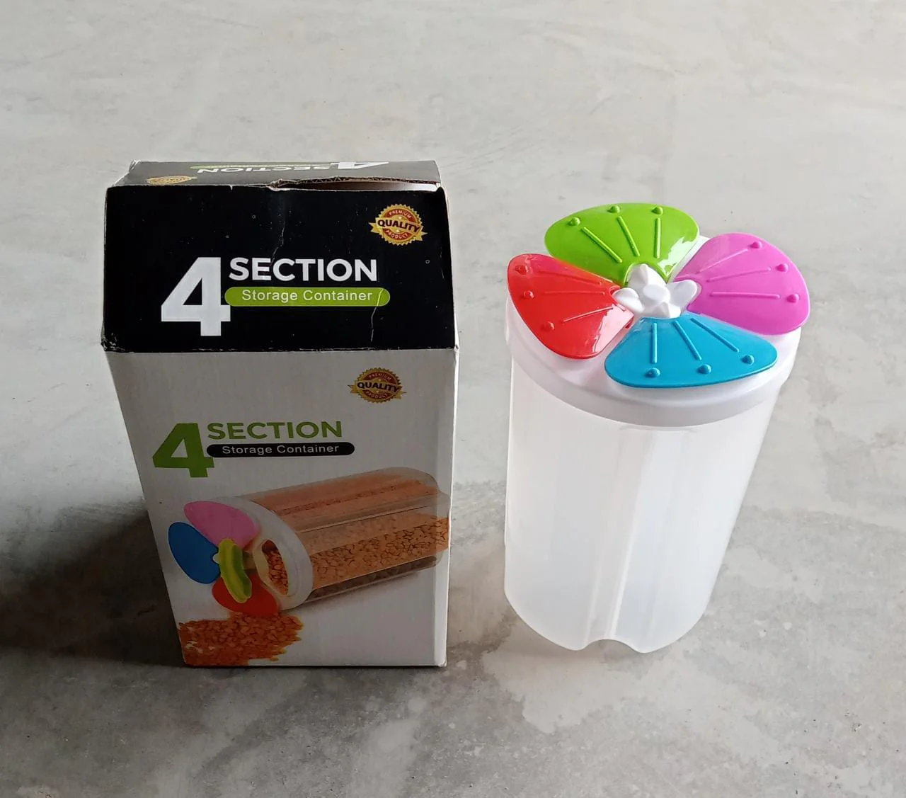 4 Section Storage containers airtight Transparent Food Plastic Storage Container - Image 9
