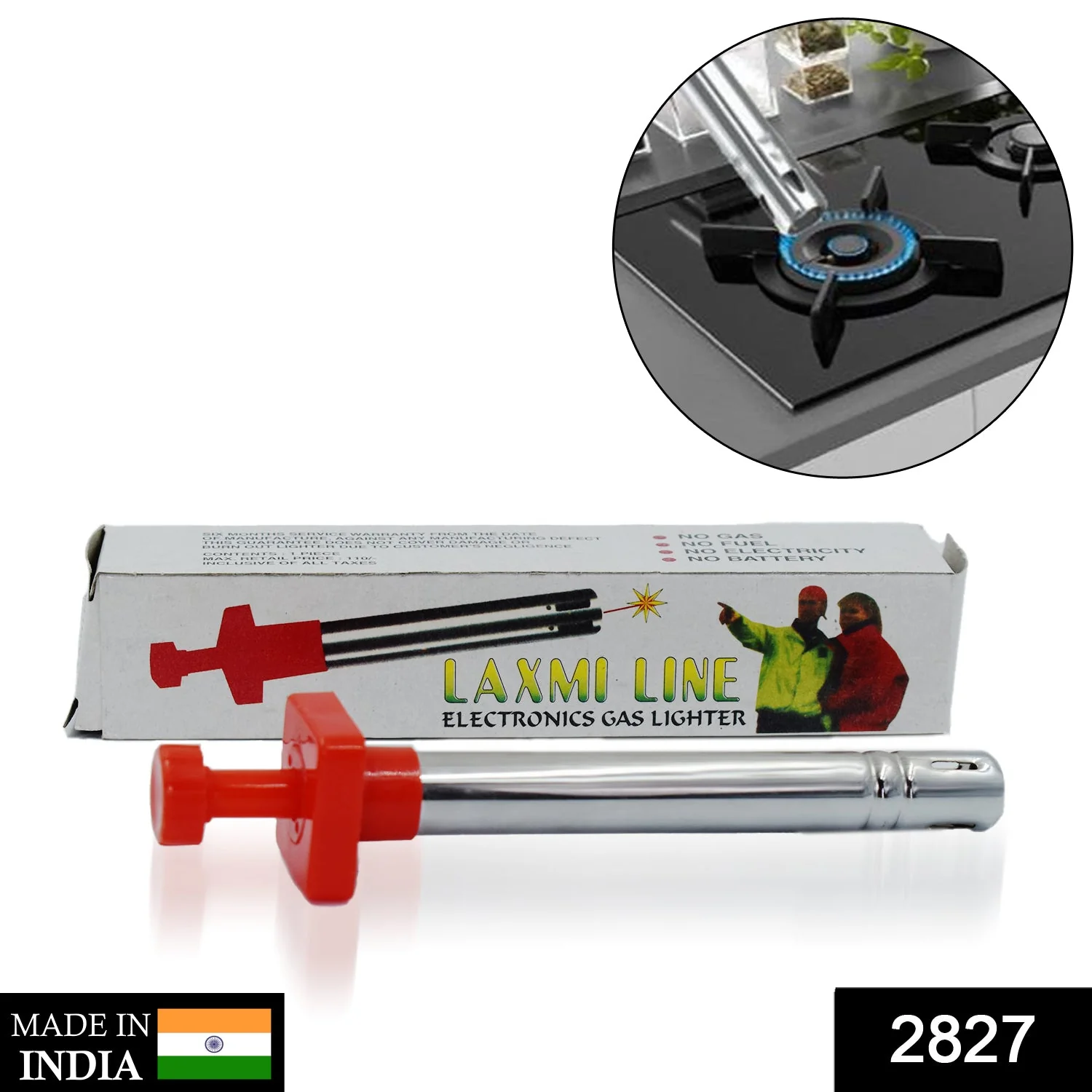 Stainless Steel Square Gas Lighter - Image 2