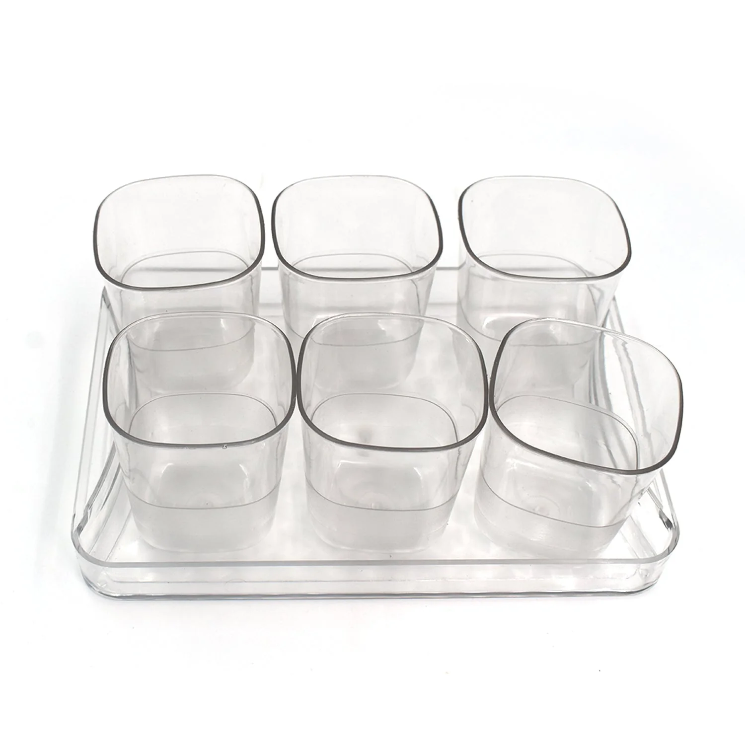 6pc Glasses With tray Plastic Glass Set - Image 5