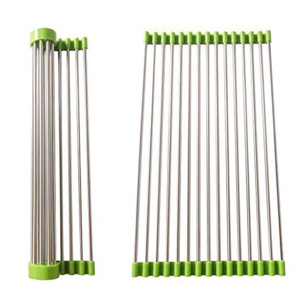 FOLDABLE DRAIN RACK KITCHEN SINK ROLL UP DISH DRYING RACK PORTABLE DISH RACK - Image 3