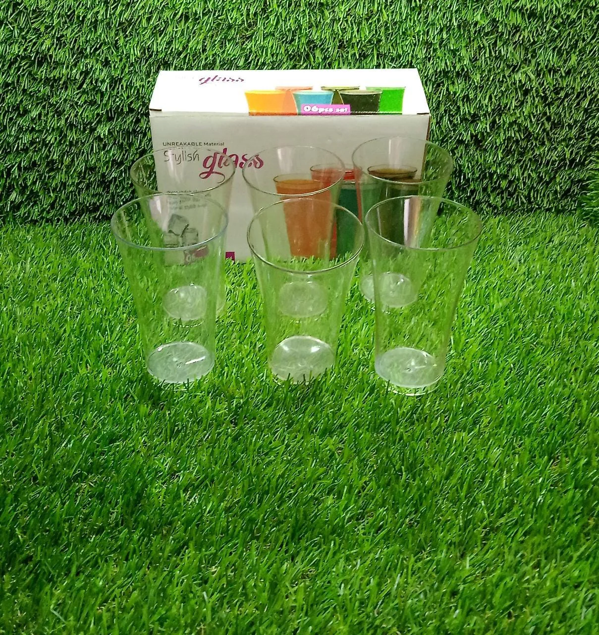 Plastic Drinking Glass Juice Glass Water Glass Set of 6 Transparent Glass - Image 10