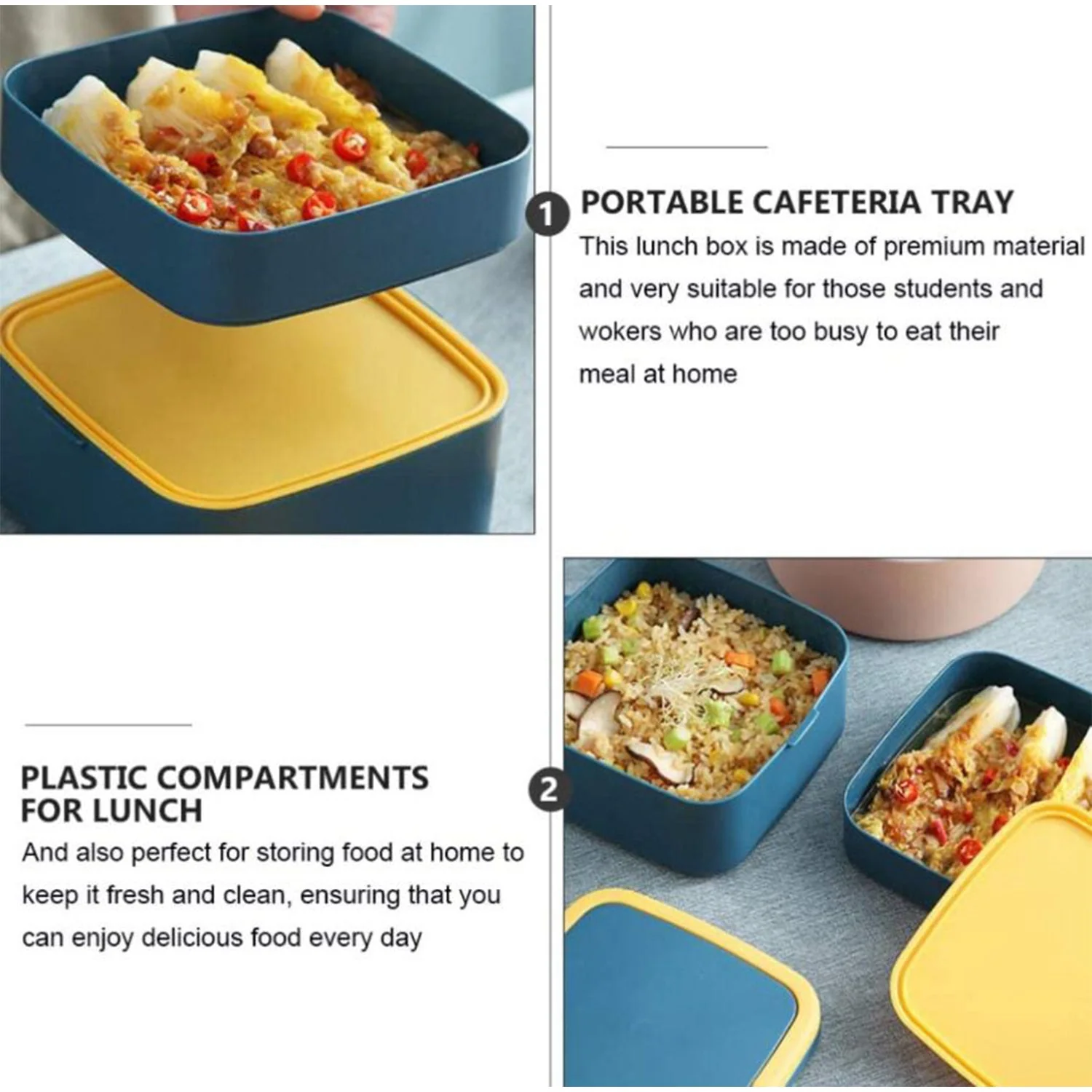 GREEN DOUBLE-LAYER PORTABLE LUNCH BOX - Image 4