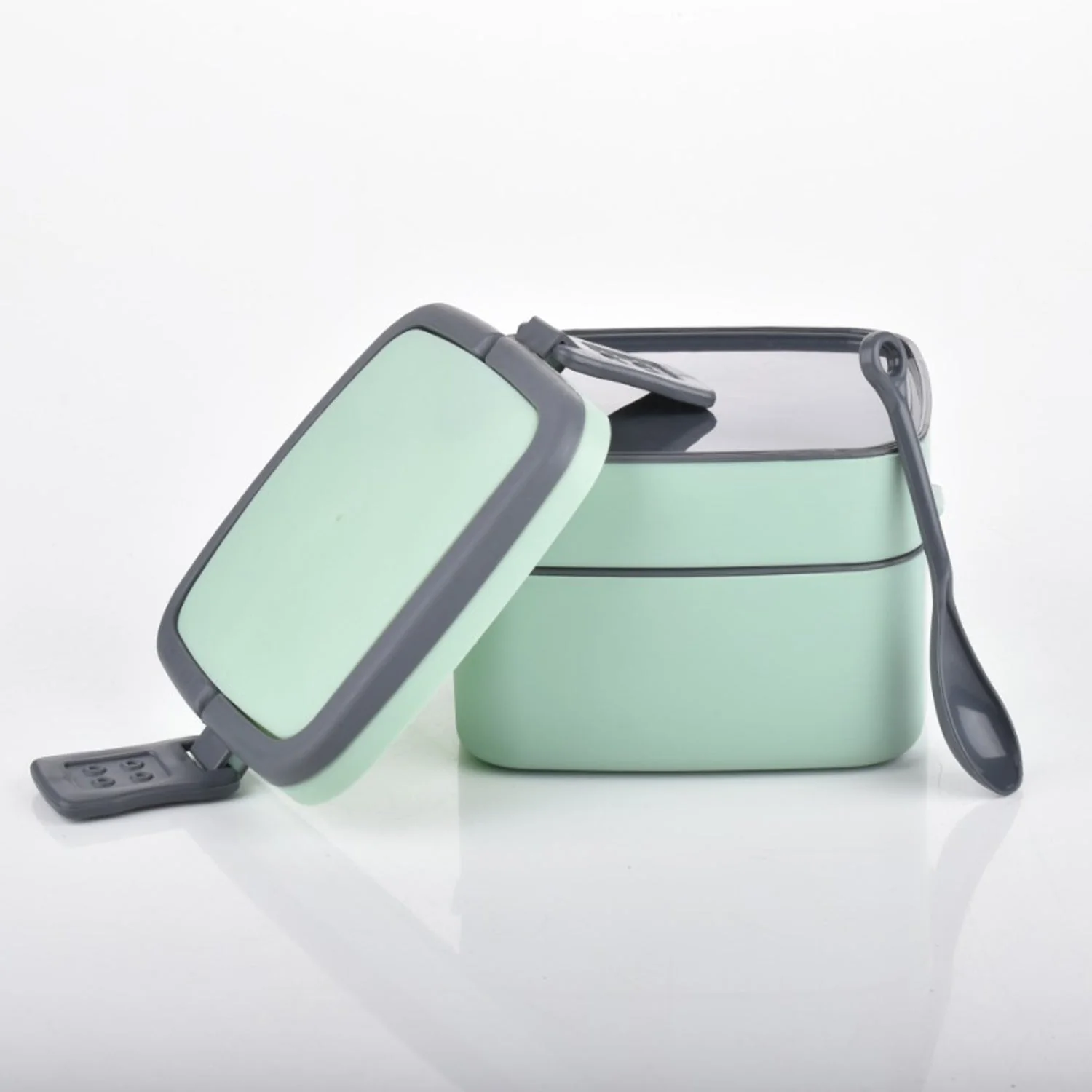 GREEN DOUBLE-LAYER PORTABLE LUNCH BOX - Image 9