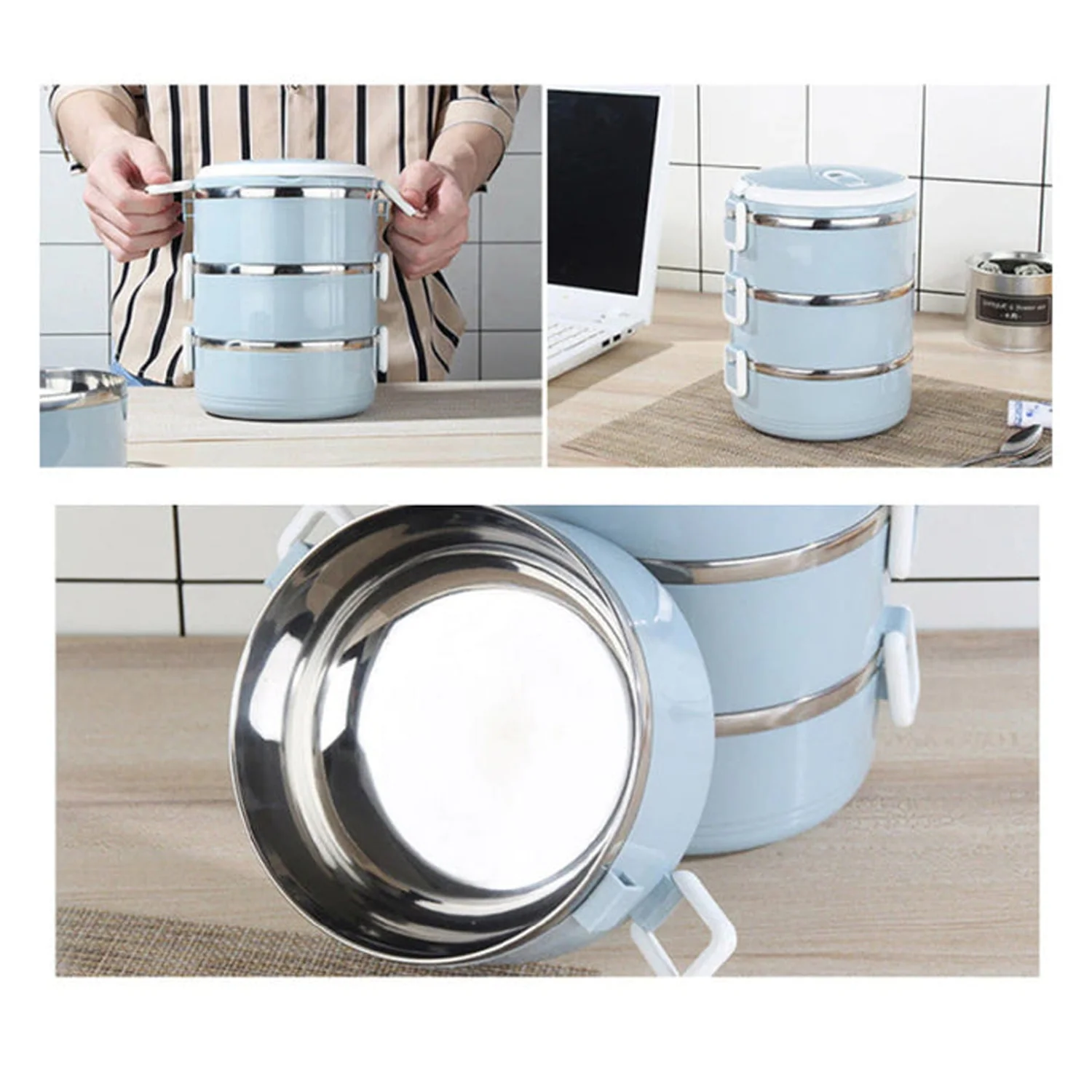 Customized Multi Layer Stainless Steel Hot Lunch Box (3 Layer) - Image 6