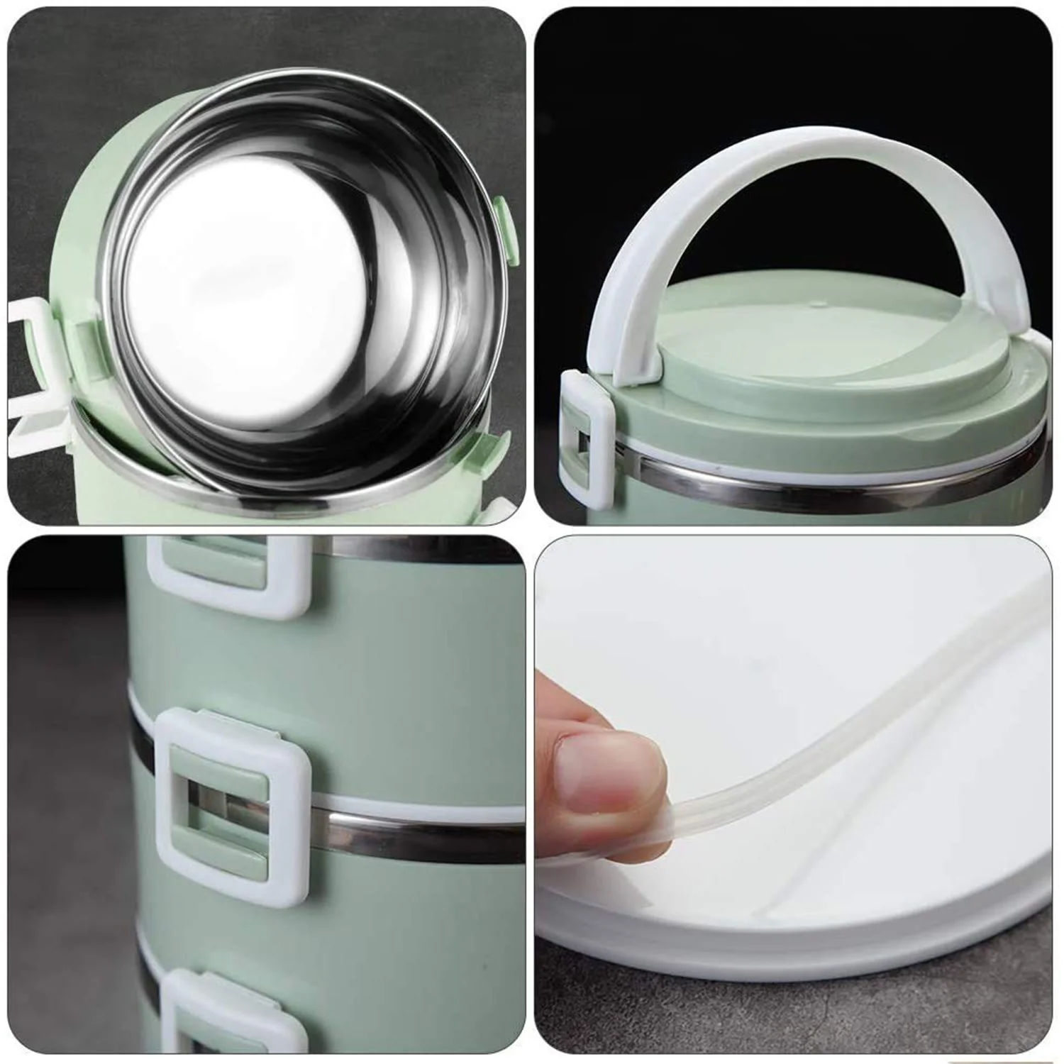 Multi Layer Stainless Steel Hot Lunch Box (2 Layer) - Image 3