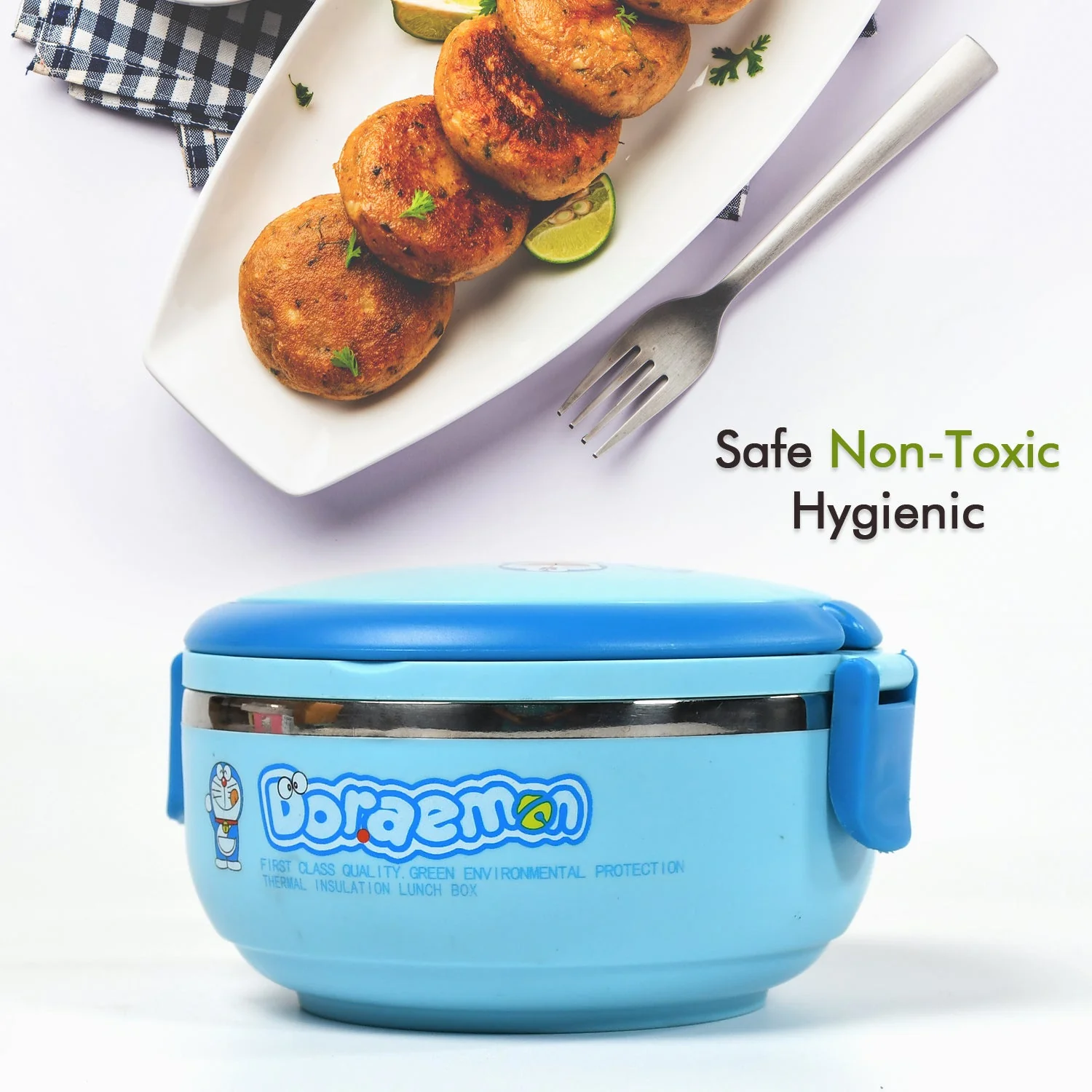 Single Layer Doraemon Steel Lunch Box – Premium Lunch Box for Office & School - Image 3