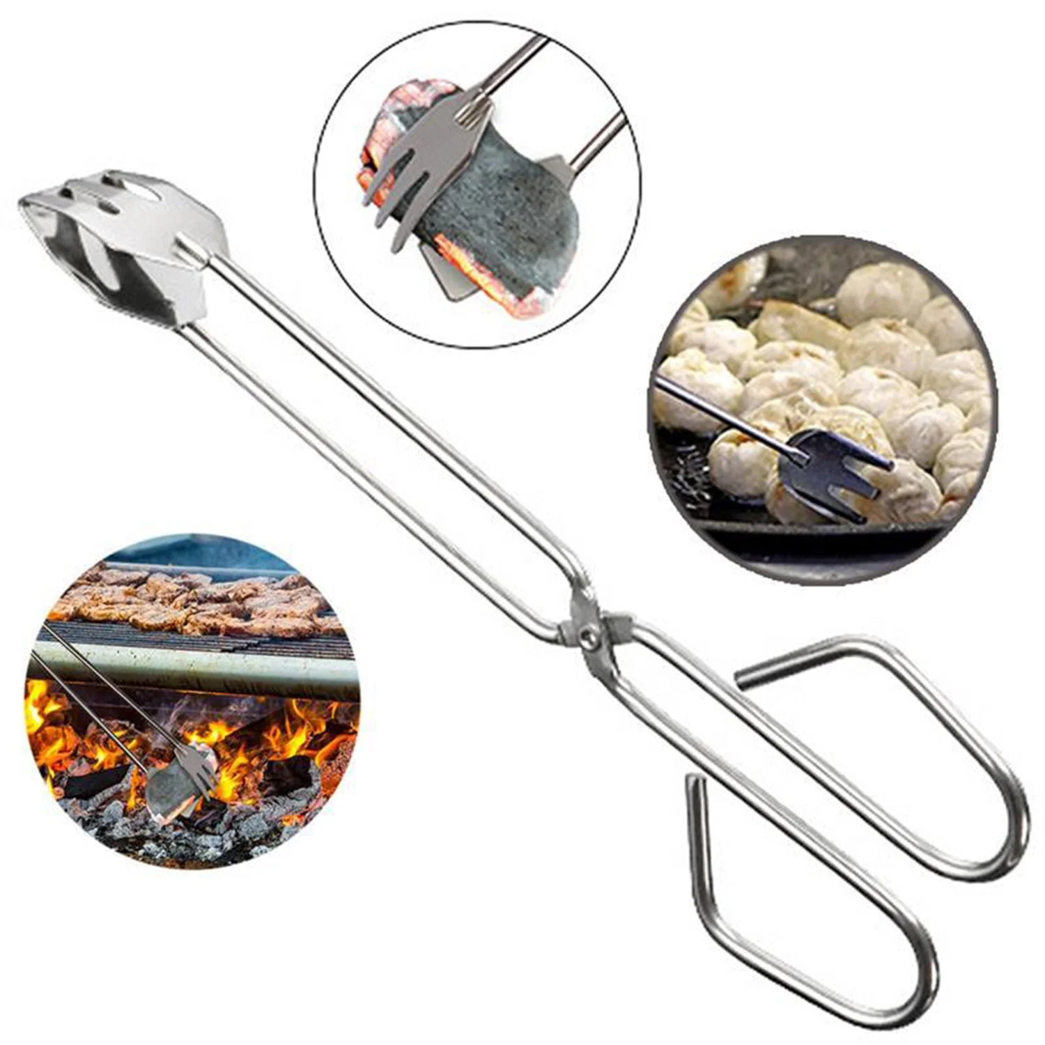 31cm Multi-Functional Metal BBQ Tongs for Serving (Clamp, Durable) - Image 4