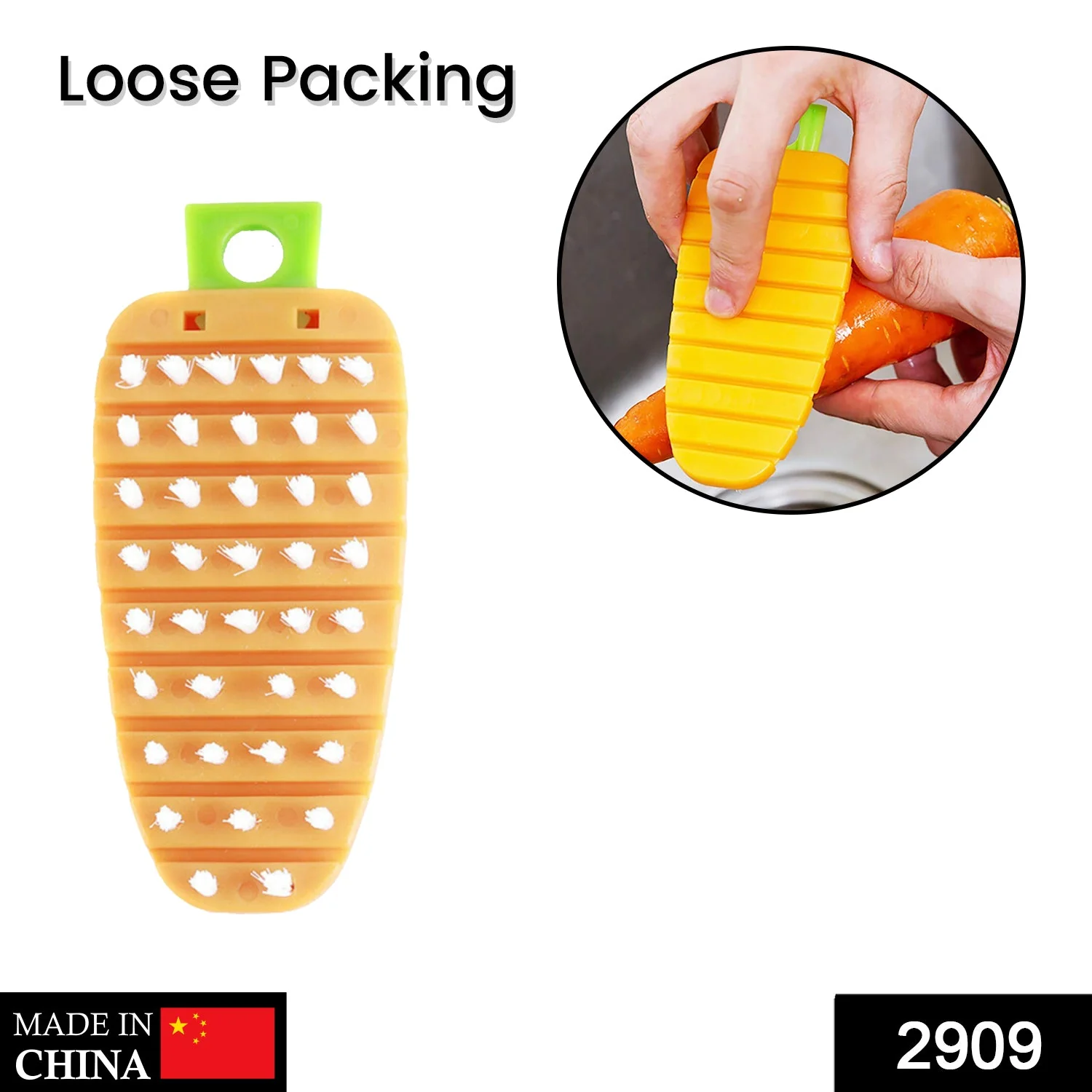 Vegetable Scrubbing Brush Non Toxic Fruit Brush Carrot Shape for Vegetables - Image 2