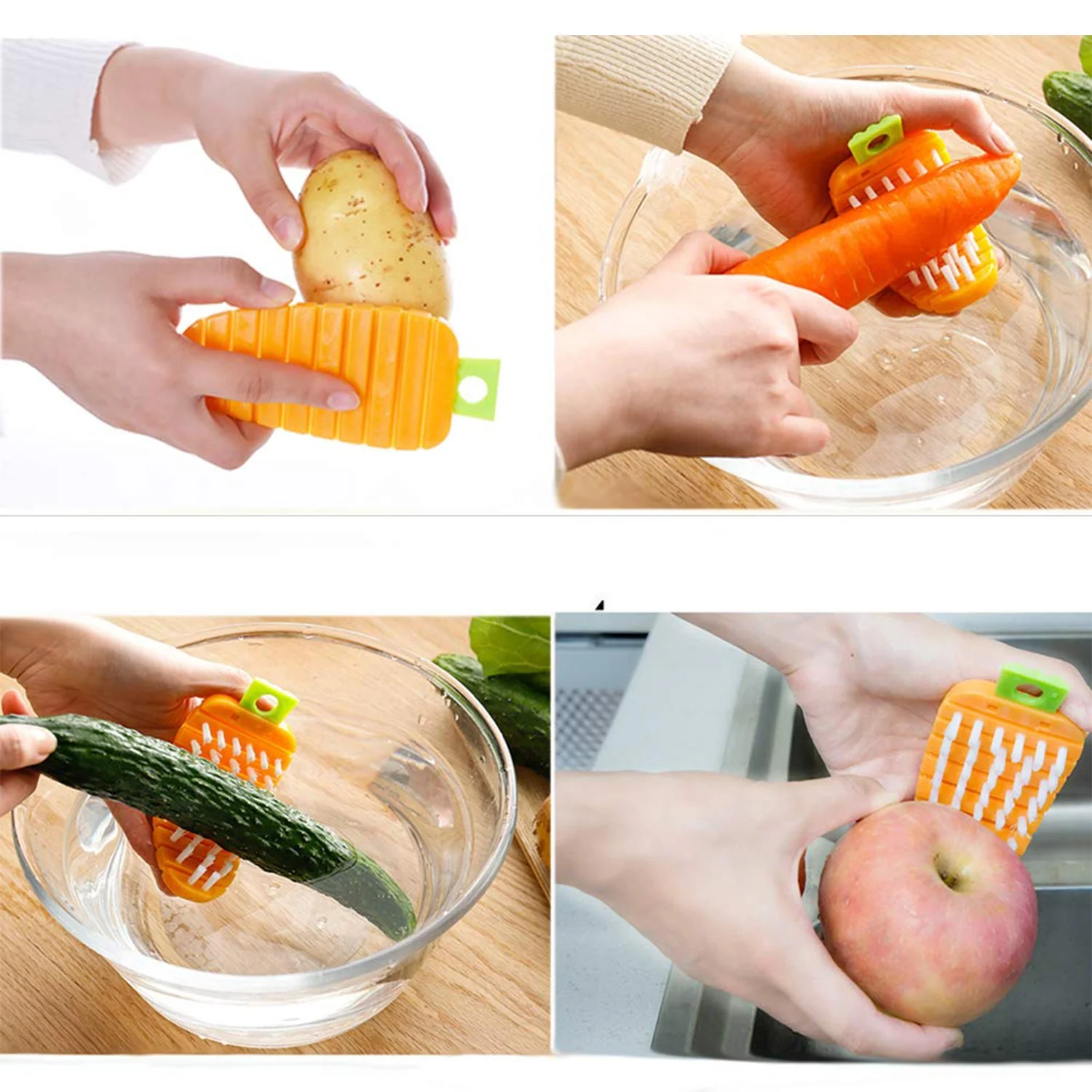 Vegetable Scrubbing Brush Non Toxic Fruit Brush Carrot Shape for Vegetables - Image 6