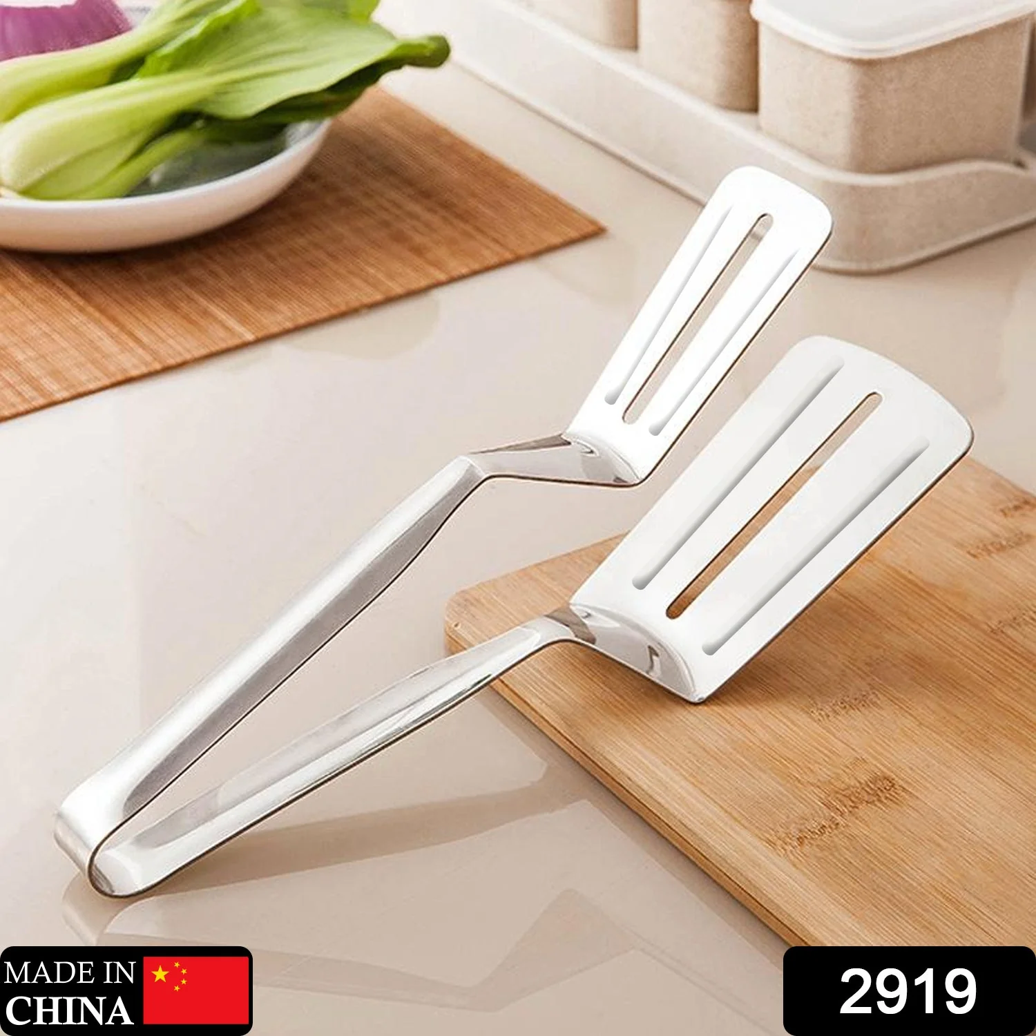 Multifunction Stainless Steel Cooking & BBQ Tongs - Image 2