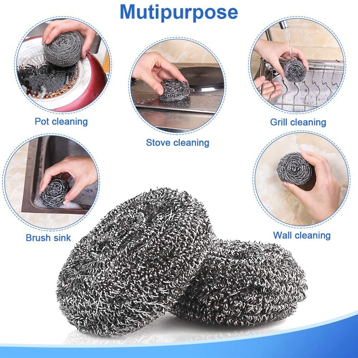 Stainless Steel Scrubber  /  Scourer (pack of 6pc) - Image 5