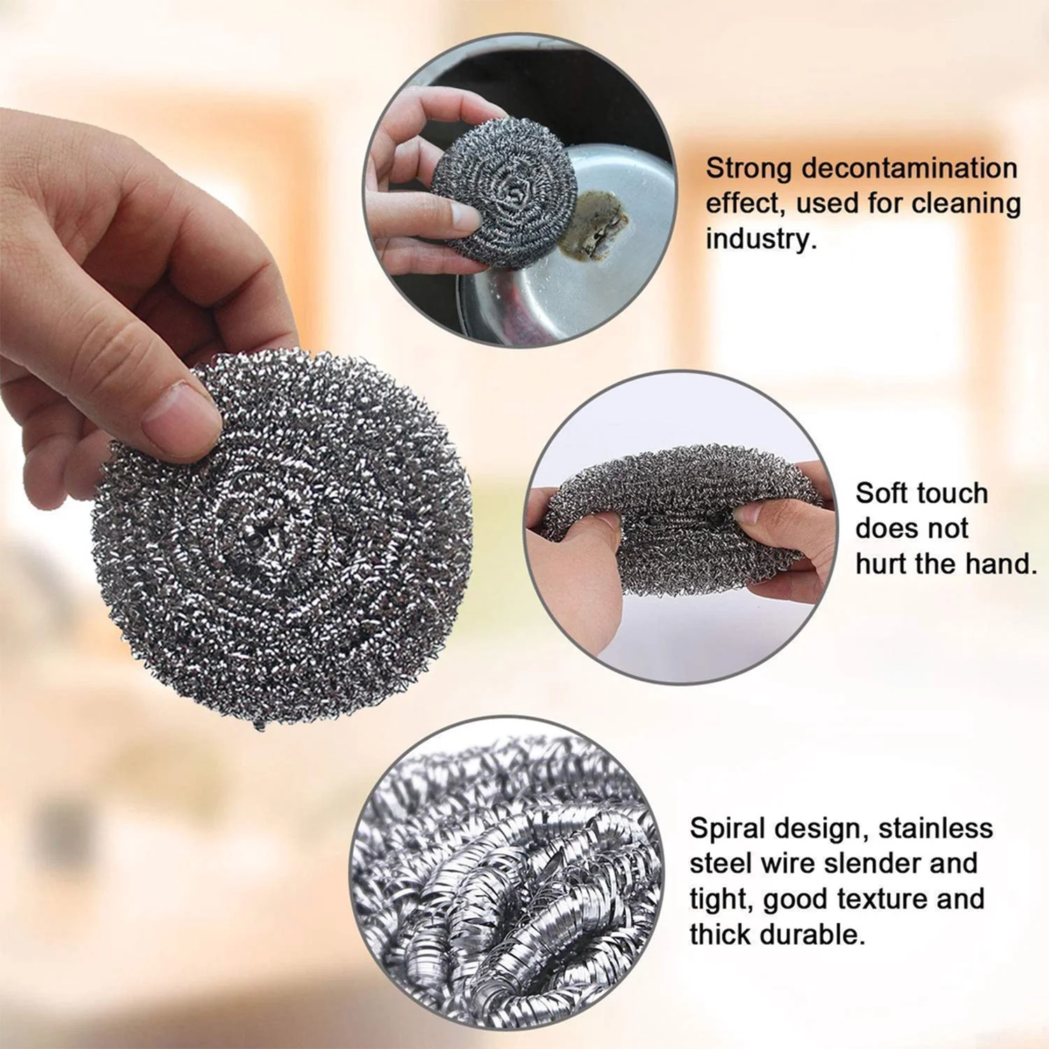 Stainless Steel Scrubber  /  Scourer (pack of 6pc) - Image 6