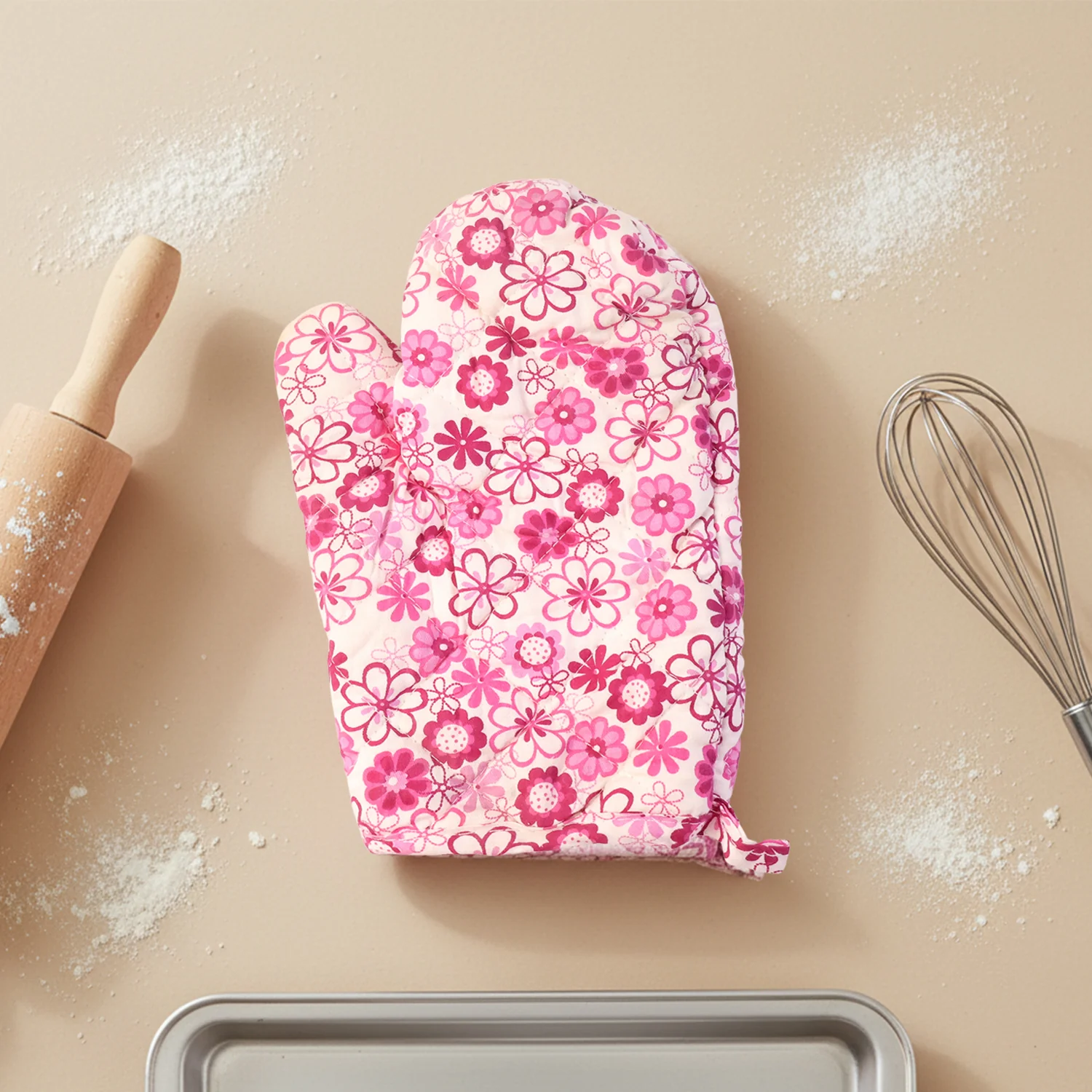 Designer Multicoloured Oven Mitt and Pot Holder (24 Cm) - Image 3