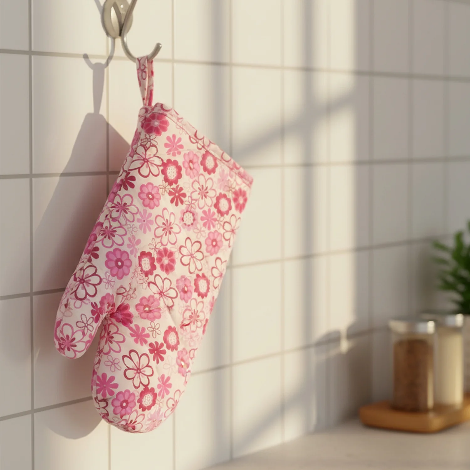Designer Multicoloured Oven Mitt and Pot Holder (24 Cm) - Image 7