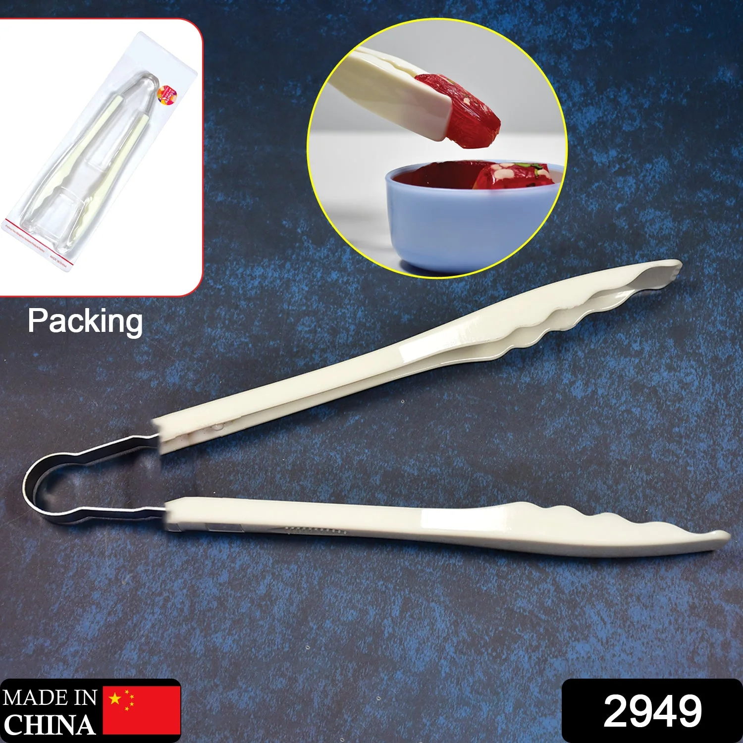 Plastic Handle Tong, Bread Clamps, Kitchen Tongs Cooking Tongs. - Image 2