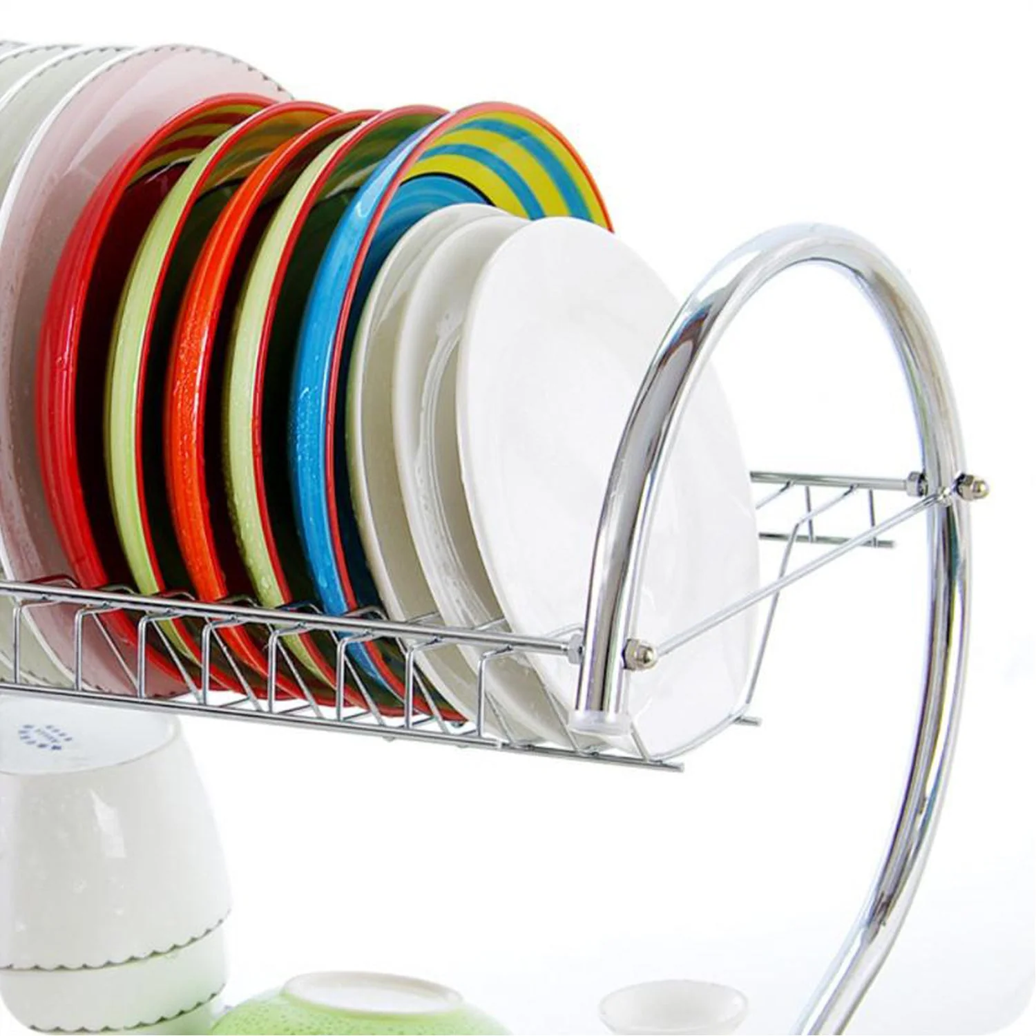 Stainless Steel 2 Layer Kitchen Dish Rack / Plate Cutlery Stand - Image 3