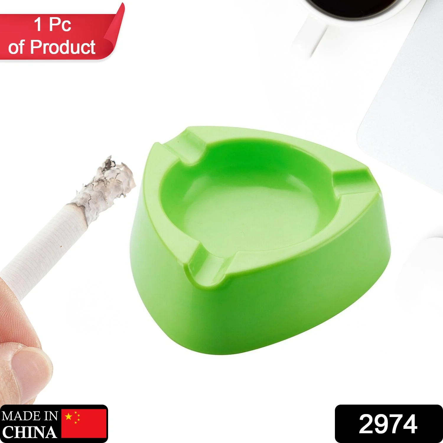 Melamine Cigarette Ashtray for Indoor & Outdoor Tabletop Decoration - Image 2