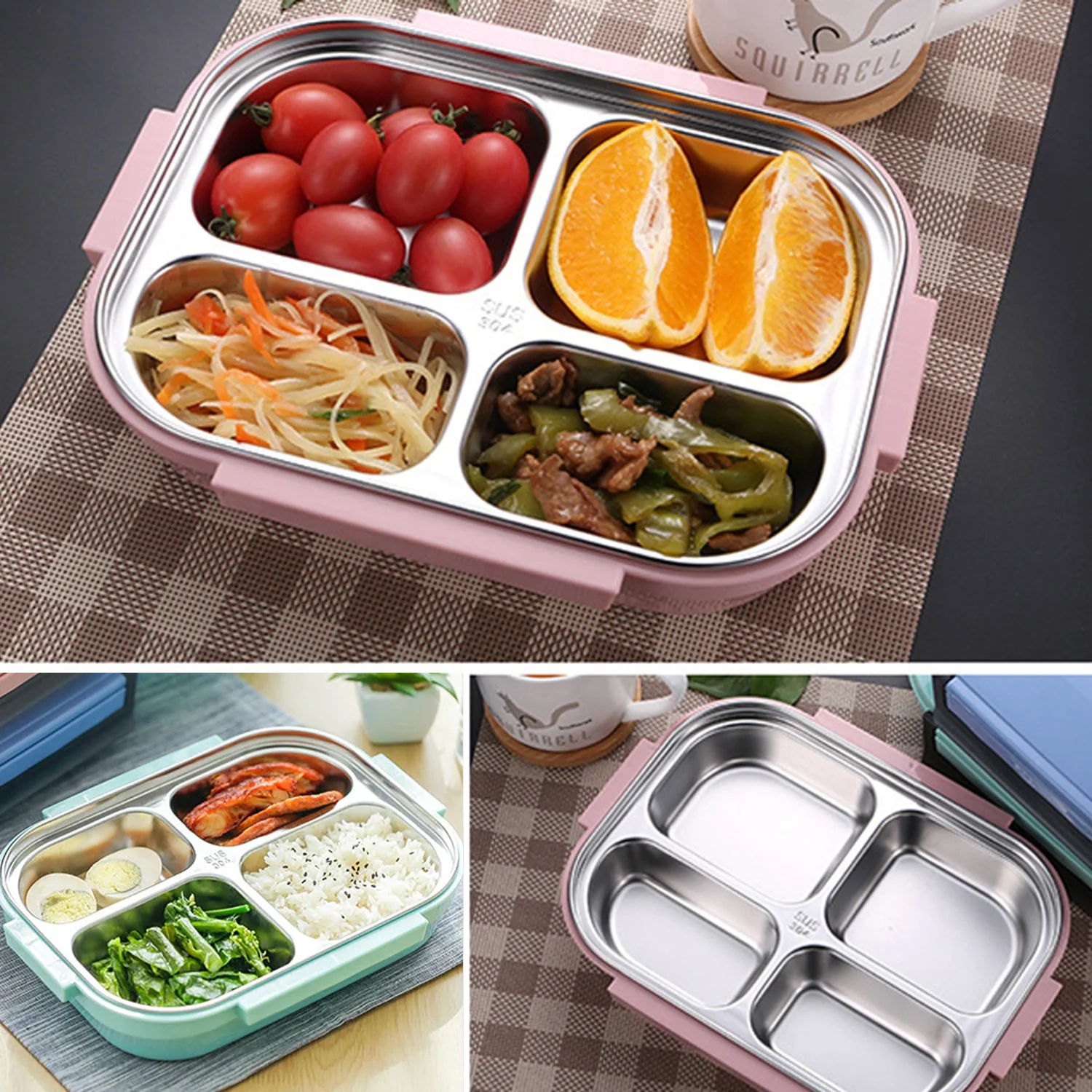 Black Transparent 4 Compartment Lunch Box - Image 3