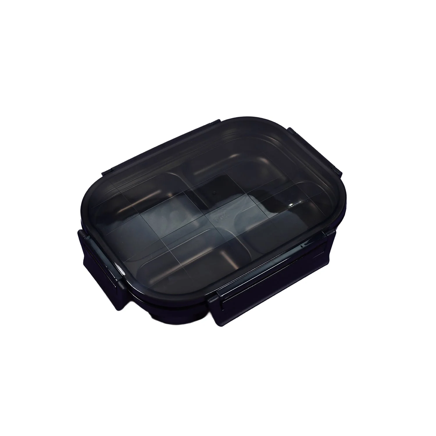 Black Transparent 4 Compartment Lunch Box - Image 4