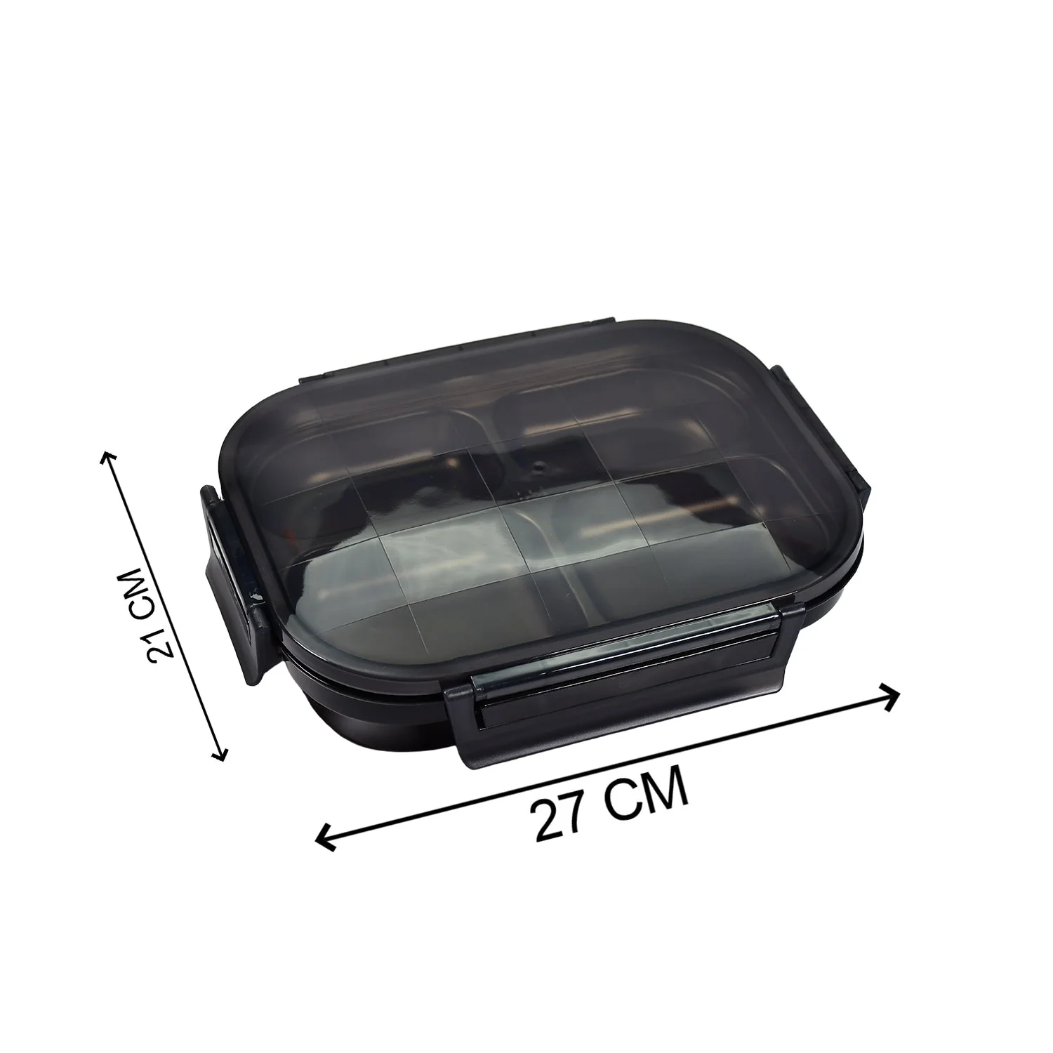 Black Transparent 4 Compartment Lunch Box - Image 5