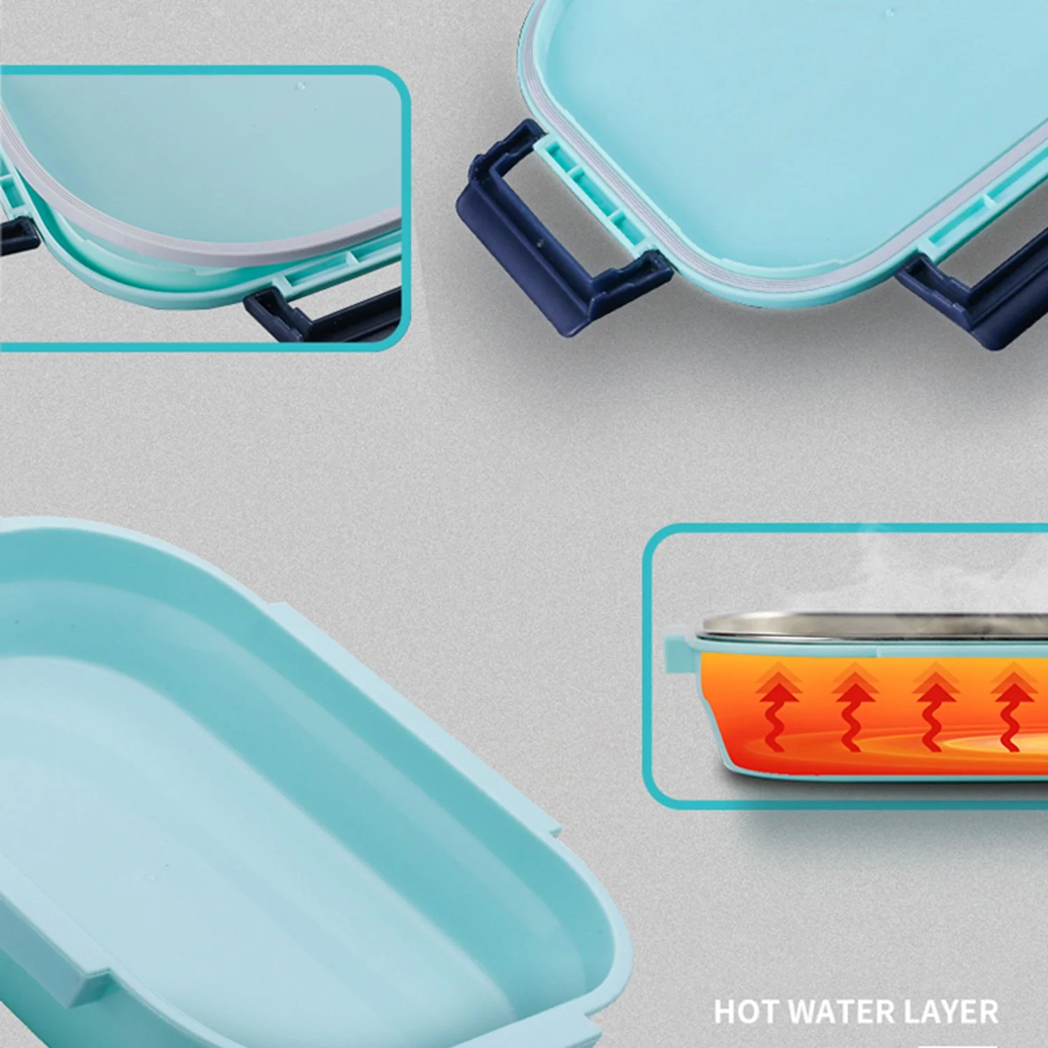 Black Transparent 4 Compartment Lunch Box - Image 7