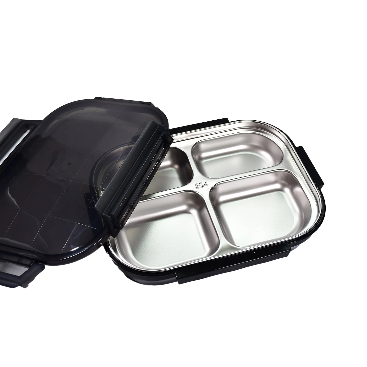Black Transparent 4 Compartment Lunch Box - Image 8