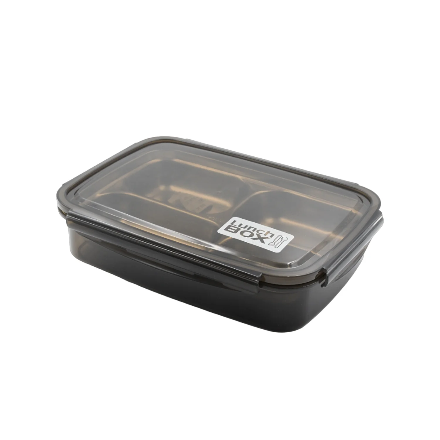 Black Transparent 4 Compartment Lunch Box for Kids and adults For Office, Travel, School - Image 4