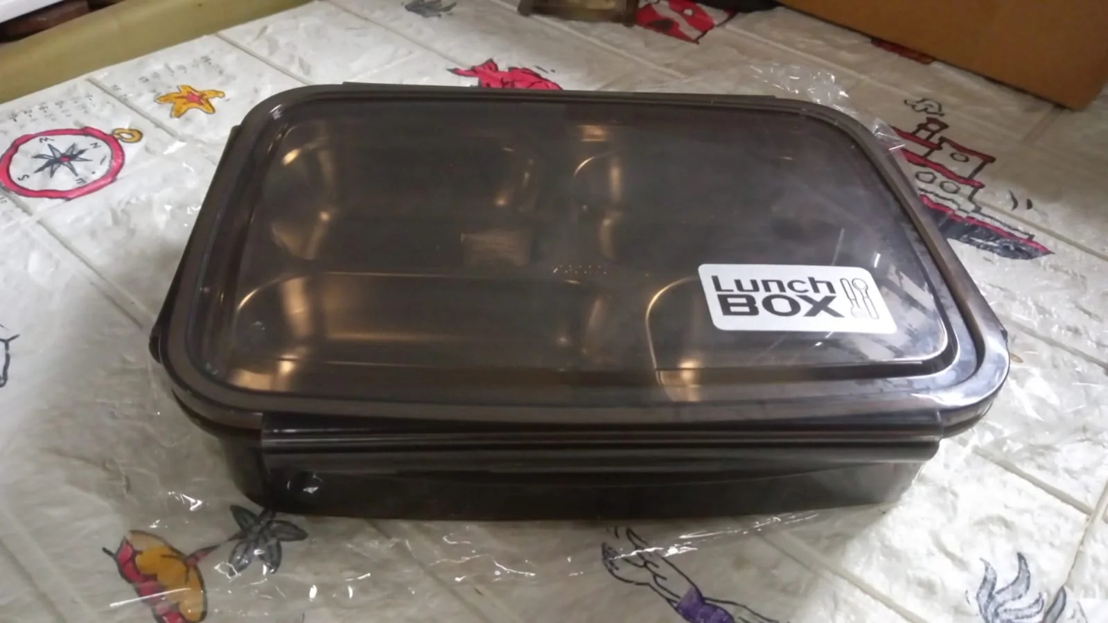 Black Transparent 4 Compartment Lunch Box for Kids and adults For Office, Travel, School - Image 6