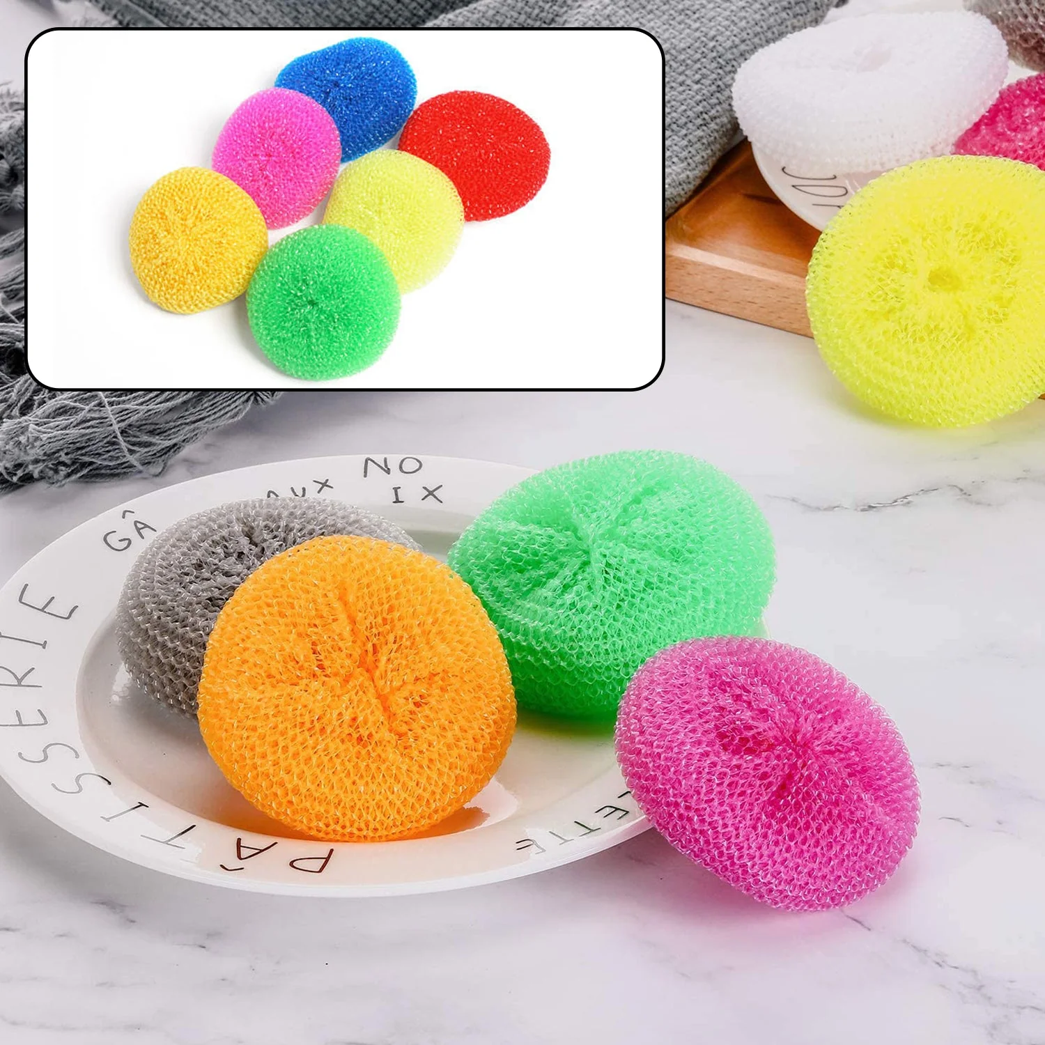 Plastic Scrubber Round Nylon Scrubbers (12Pcs Set) - Image 7