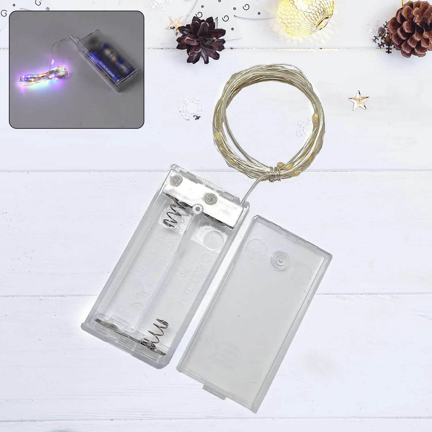 Multicolor 2AA Battery Powered, Copper Wire String Fairy Lights with 30 LEDs - Image 3