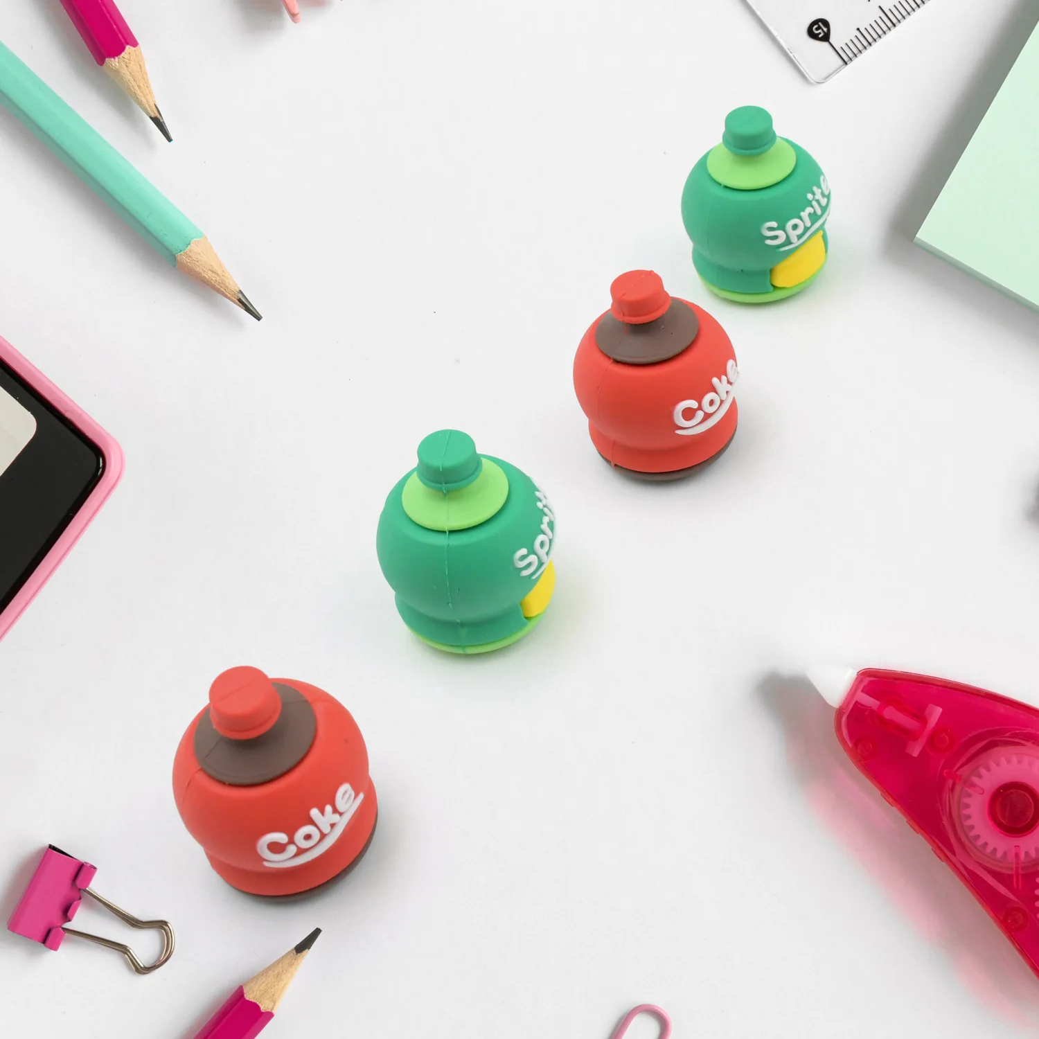 2-in-1 3D Cold Drink Bottle Shape Rubber Pencil  Set, Boys Girls Gifts (1 Pc ) - Image 4