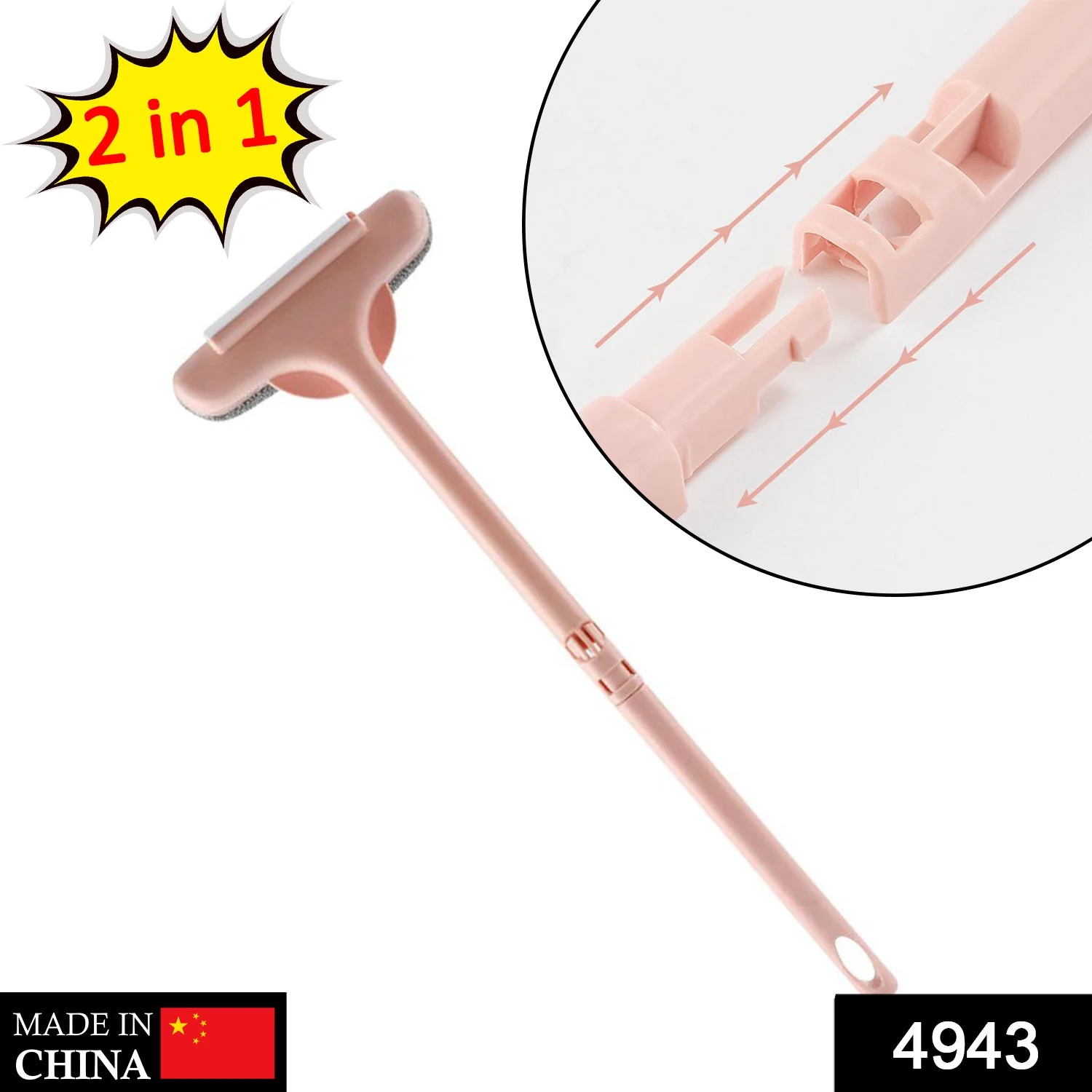 Brush 2 in 1 Mesh Cleaning Brush & Wiper with Extended Handle Window Cleaning Brush (1 Pc) - Image 2