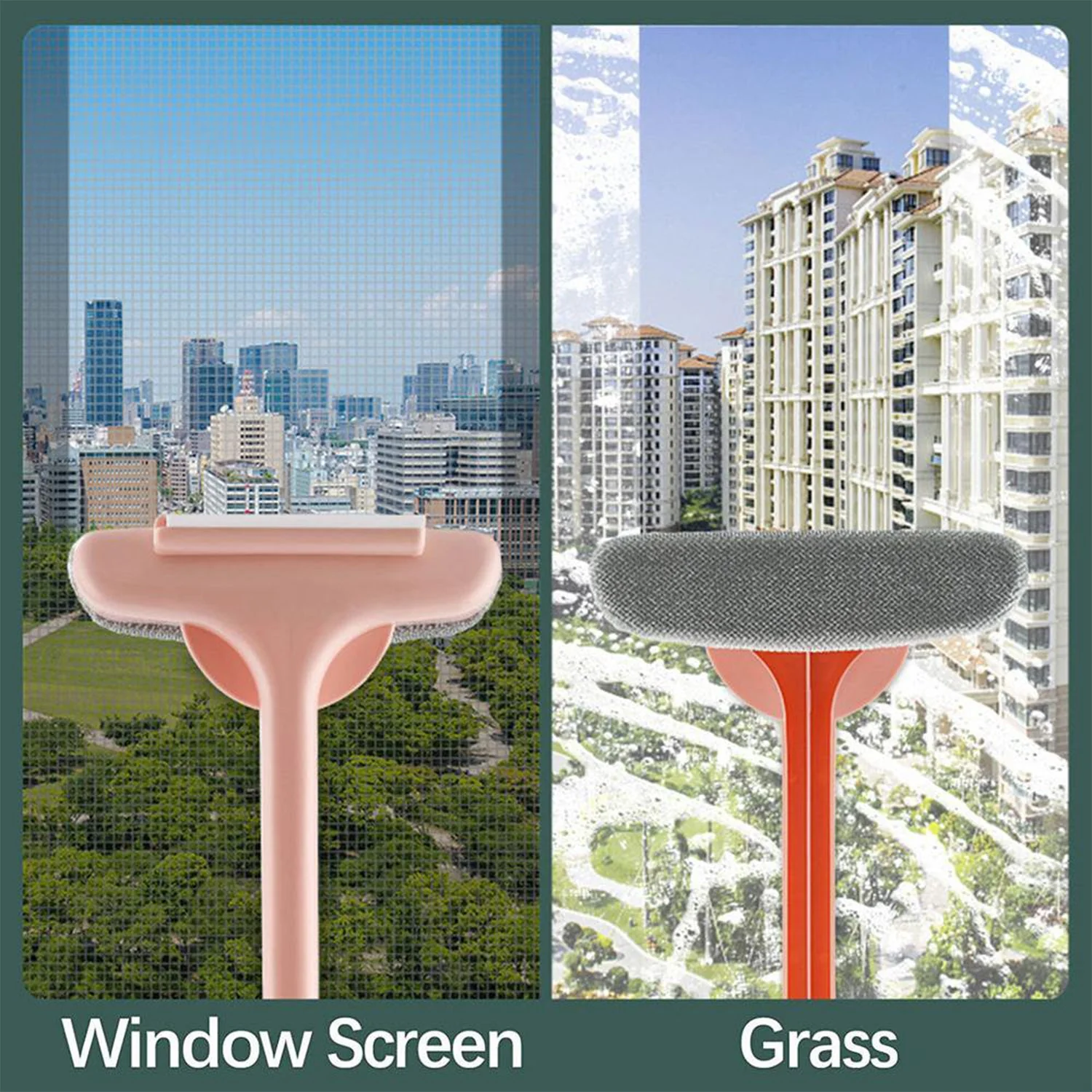 Brush 2 in 1 Mesh Cleaning Brush & Wiper with Extended Handle Window Cleaning Brush (1 Pc) - Image 8