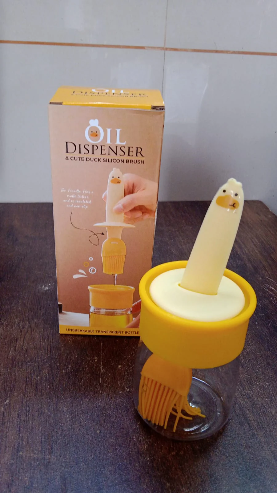 Plastic 2 in 1 Oil Dispenser Bottle with Silicone Basting Brush (1 Set) - Image 7