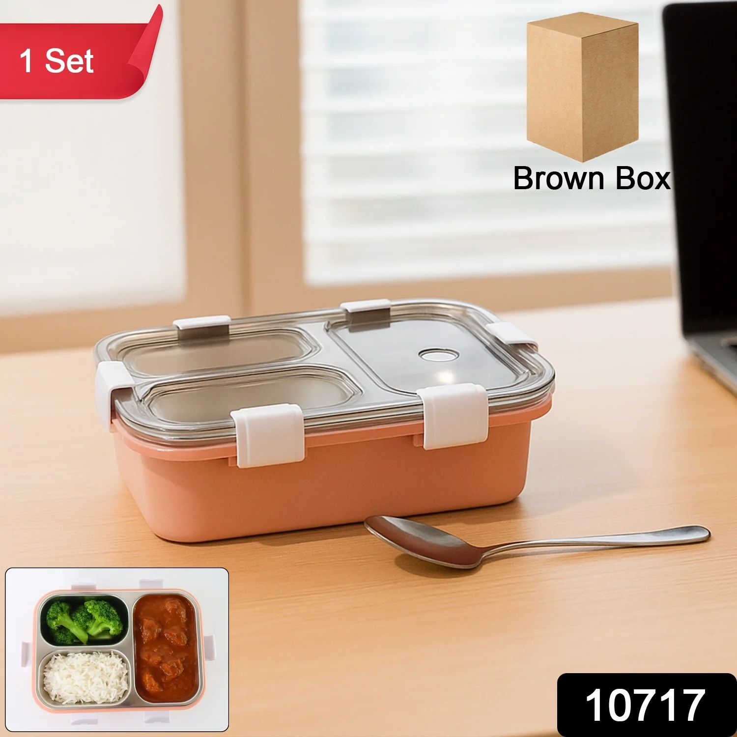 3-Compartment Lunch Box - (1 Pc) - Image 2