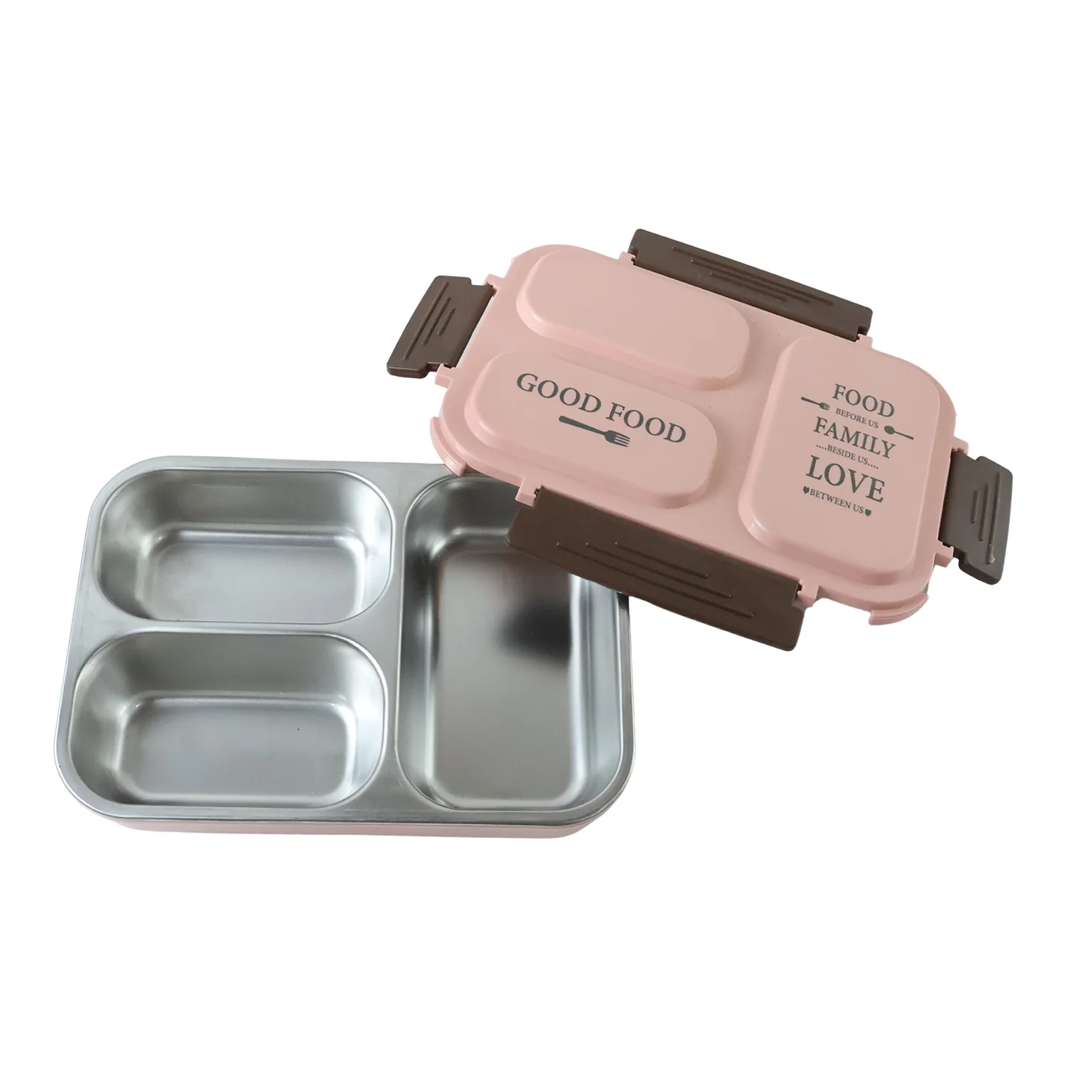 3-Compartment Stainless Steel Lunch Box (1 Pc) - Image 4