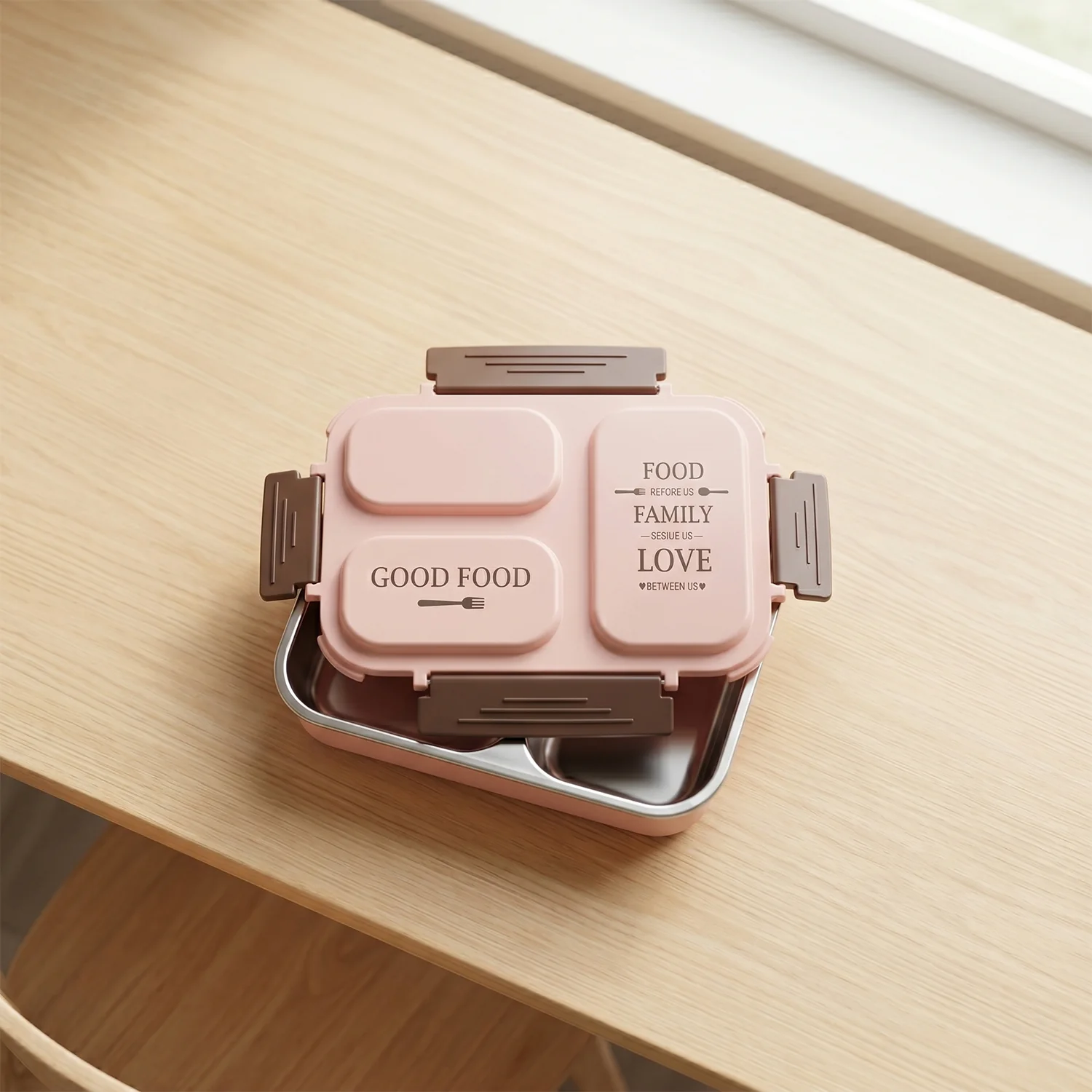 3-Compartment Stainless Steel Lunch Box (1 Pc) - Image 8