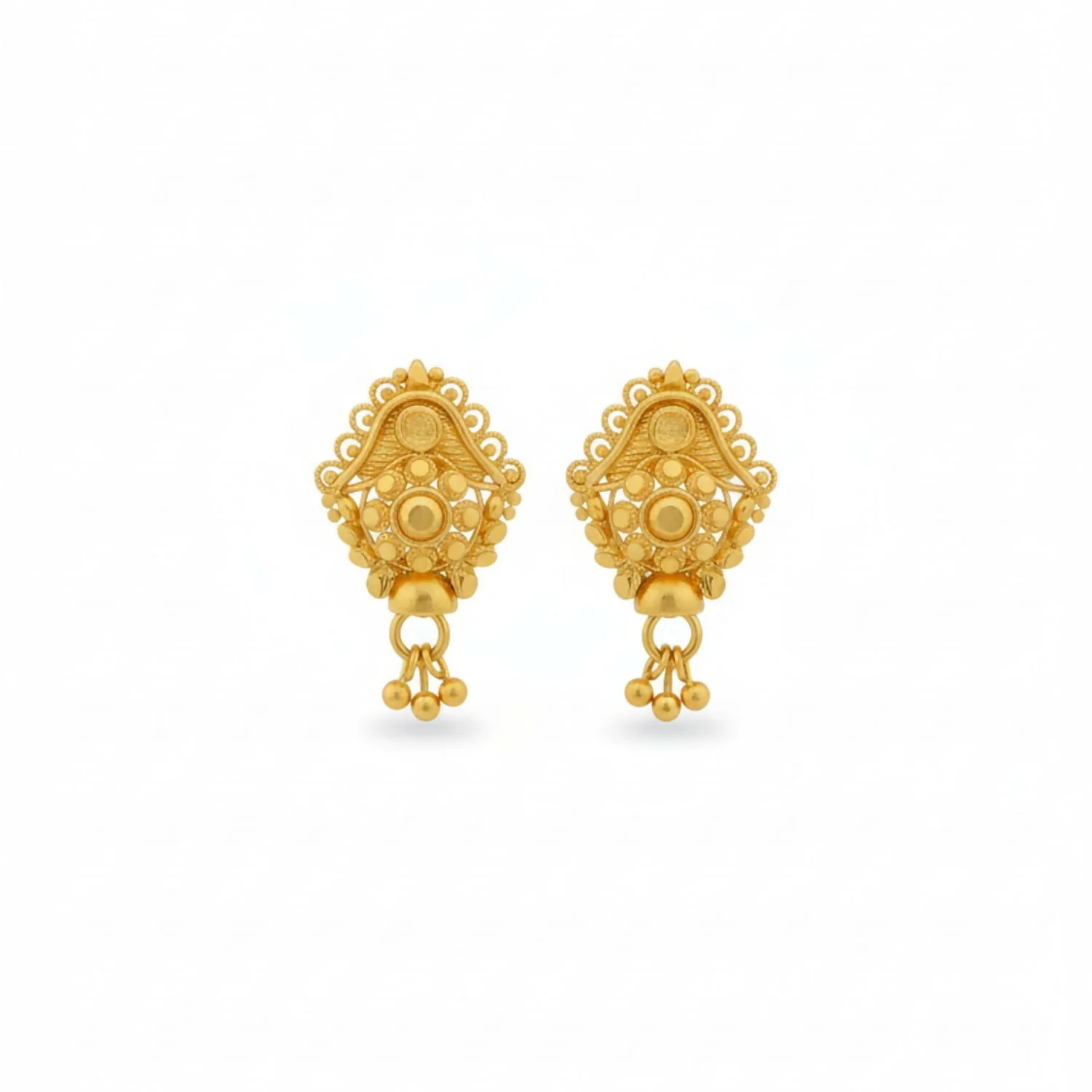 3 Drops Golden Earrings for Women & Girls – Traditional Fancy Jewellery Gift - Image 4