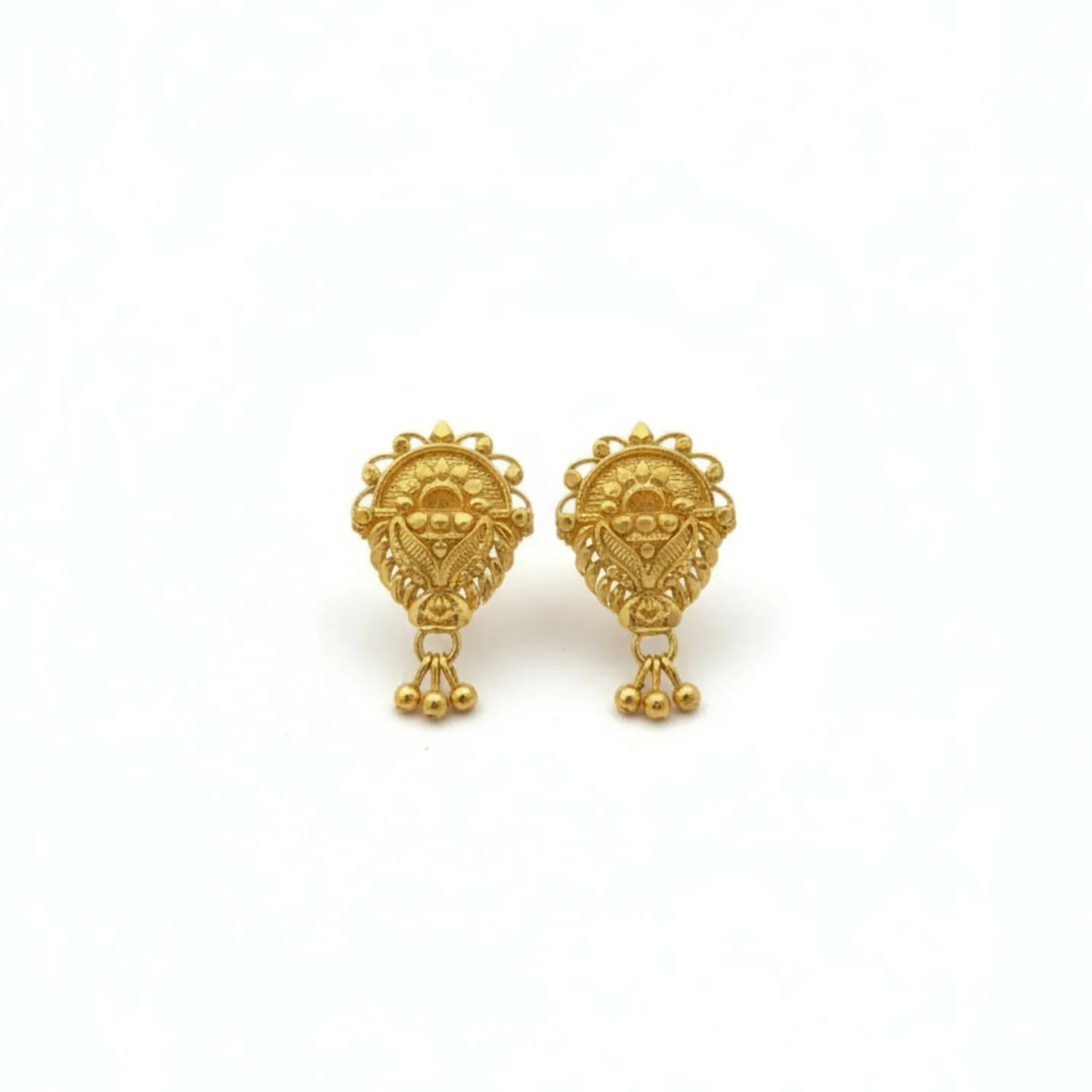 3 Drops Golden Earrings for Women & Girls – Traditional Fancy Jewellery Gift - Image 4