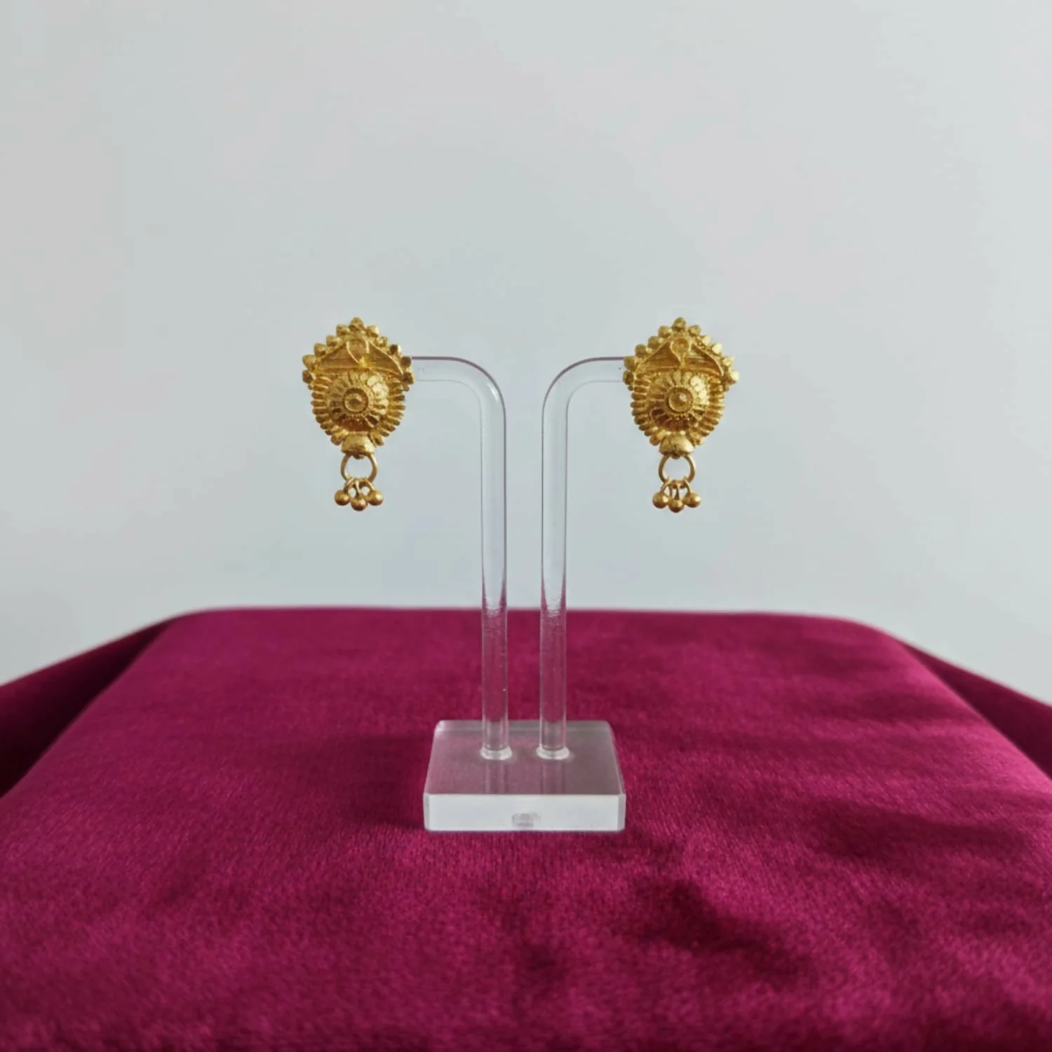 3 Drops Golden Earrings for Women & Girls – Traditional Fancy Jewellery Gift - Image 3