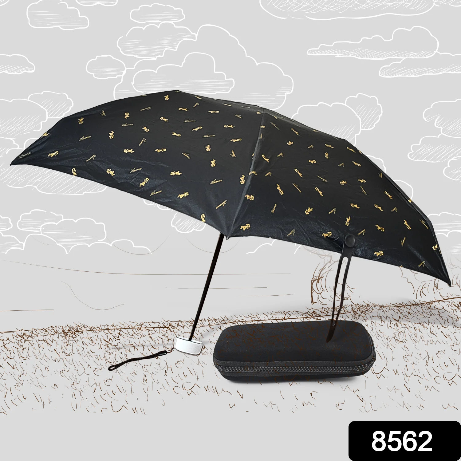 3-Fold Cute Umbrella – Sun & Rain Protection, UV Shield (1 Pc / With Zip Case) - Image 8