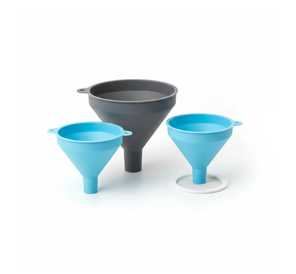 3 in 1 Kitchen Funnel Set of 3, Funnel for Filling Bottle, Small Canning Funnel with Handle, Food Grade Plastic Funnel with Detachable Strainer Filter for Liquid, Dry Ingredients, and Powder - Image 11