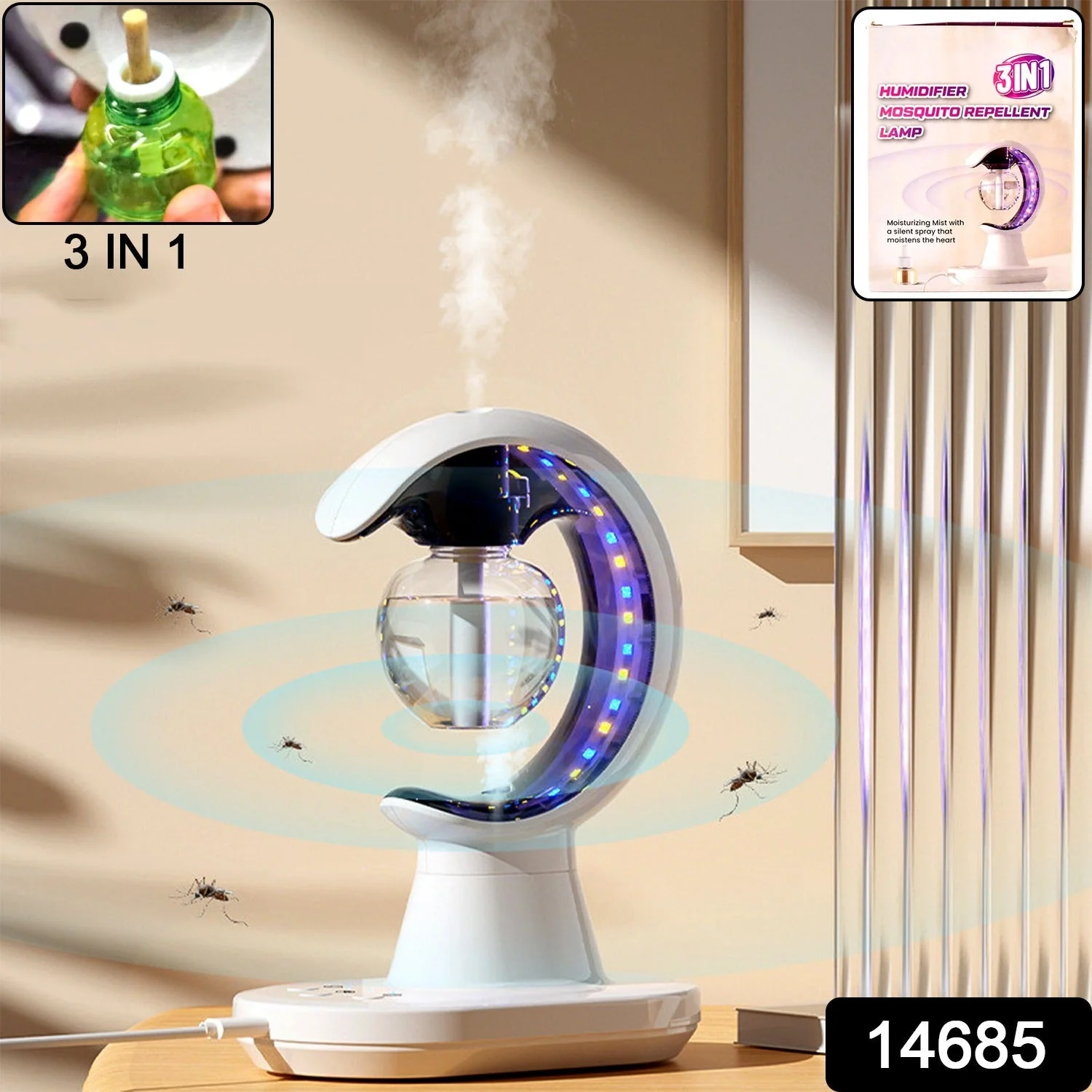 3-in-1 LED Lamp with Humidifier and Mosquito Repellent (1 Pc) - Image 8